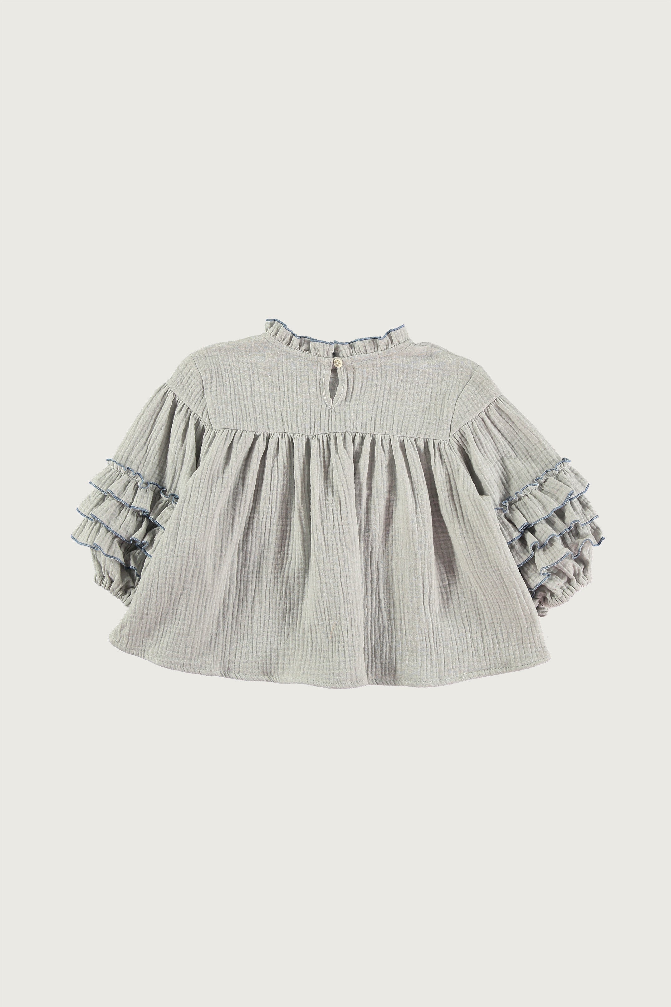 LIGHT BLUE DOUBLE GAUZE BLOUSE