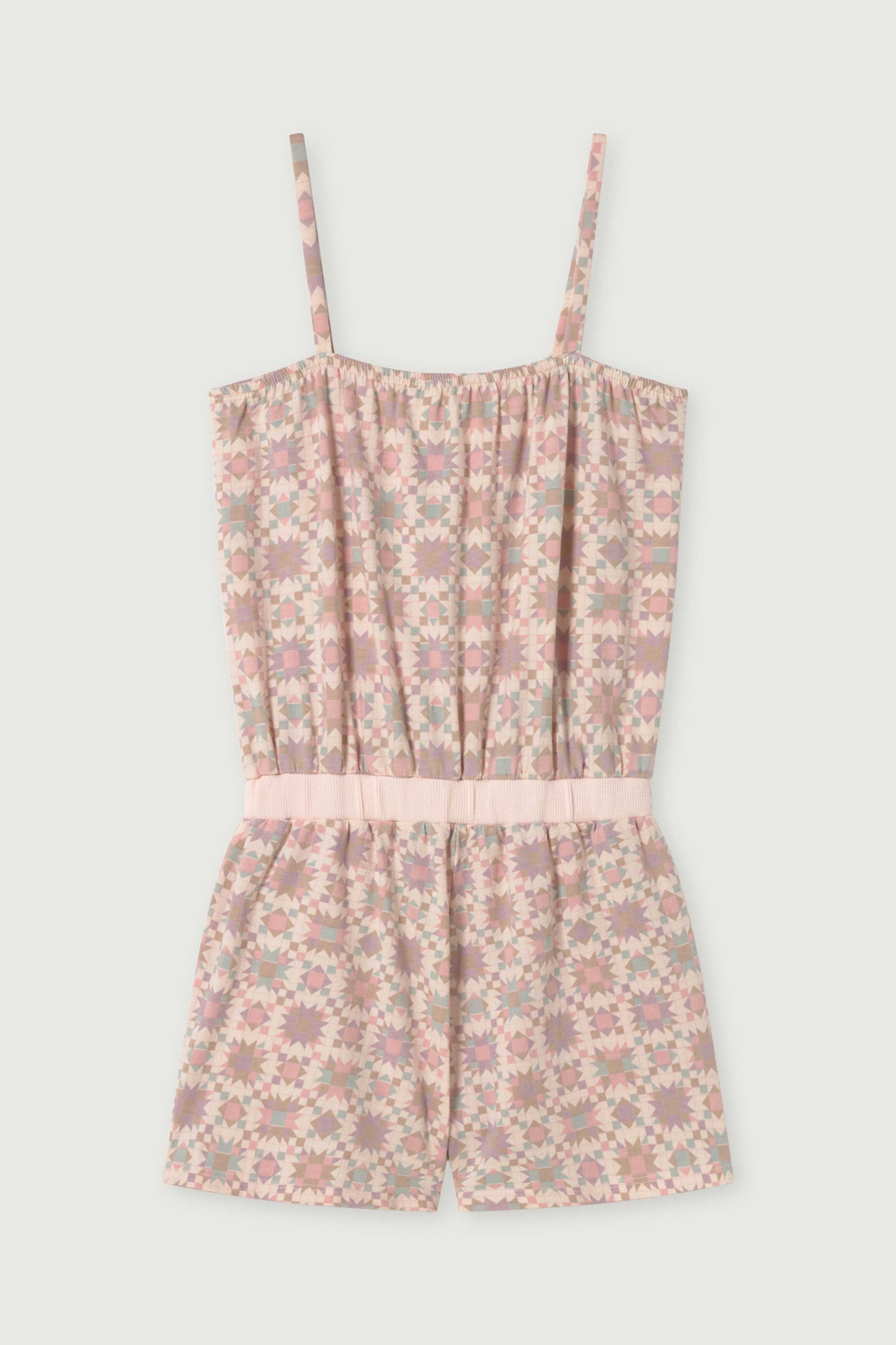 JUMPSUIT NIÑA TIRANTES ESTAMPADO GEOMÉTRICO