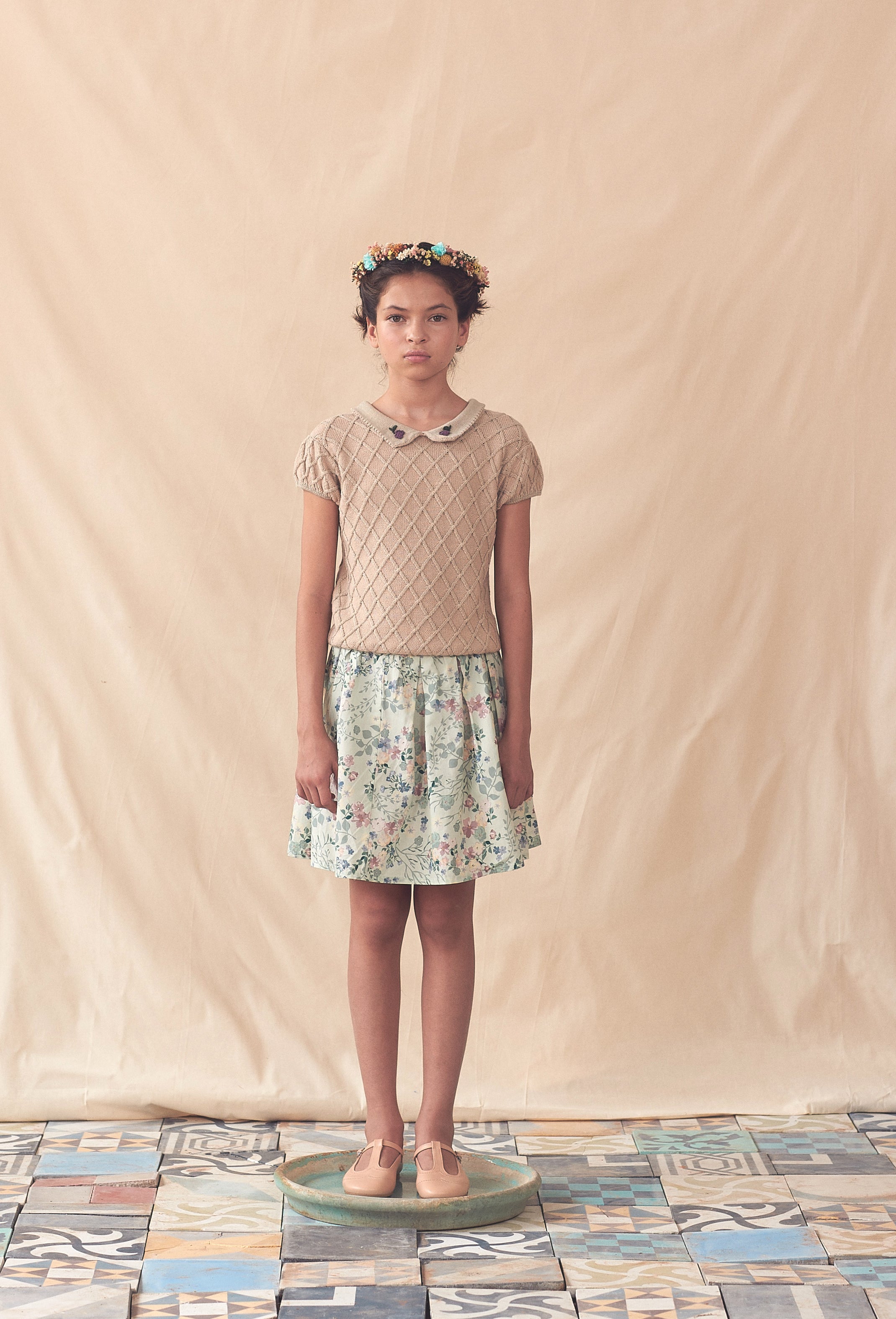 LAVANDA DIAMOND KNIT BLOUSE