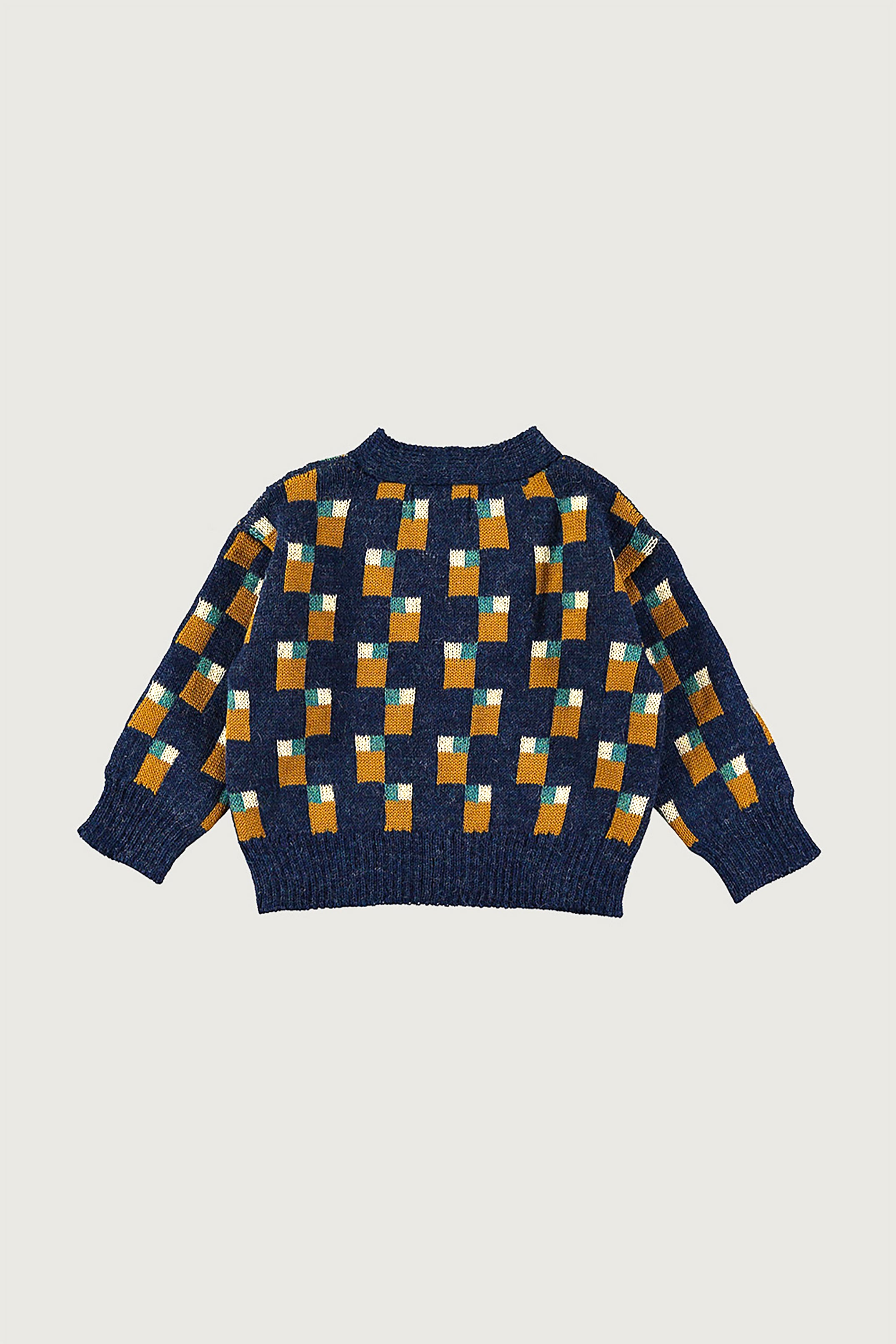 Coco Au Lait ABSTRACT ART KNITTED BABY CARDIGAN Blue Nights