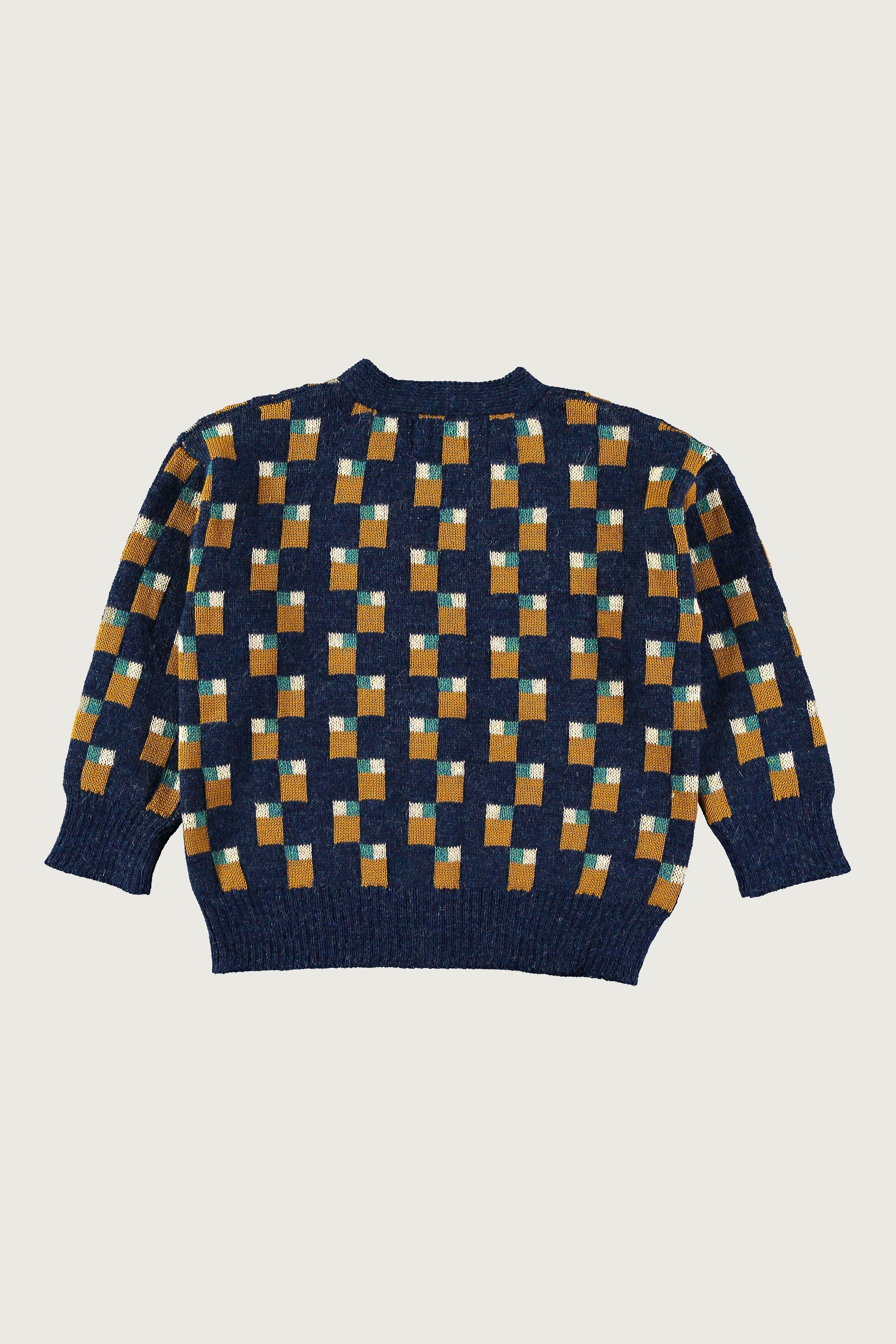 Coco Au Lait ABSTRACT ART KNITTED CARDIGAN Blue Nights