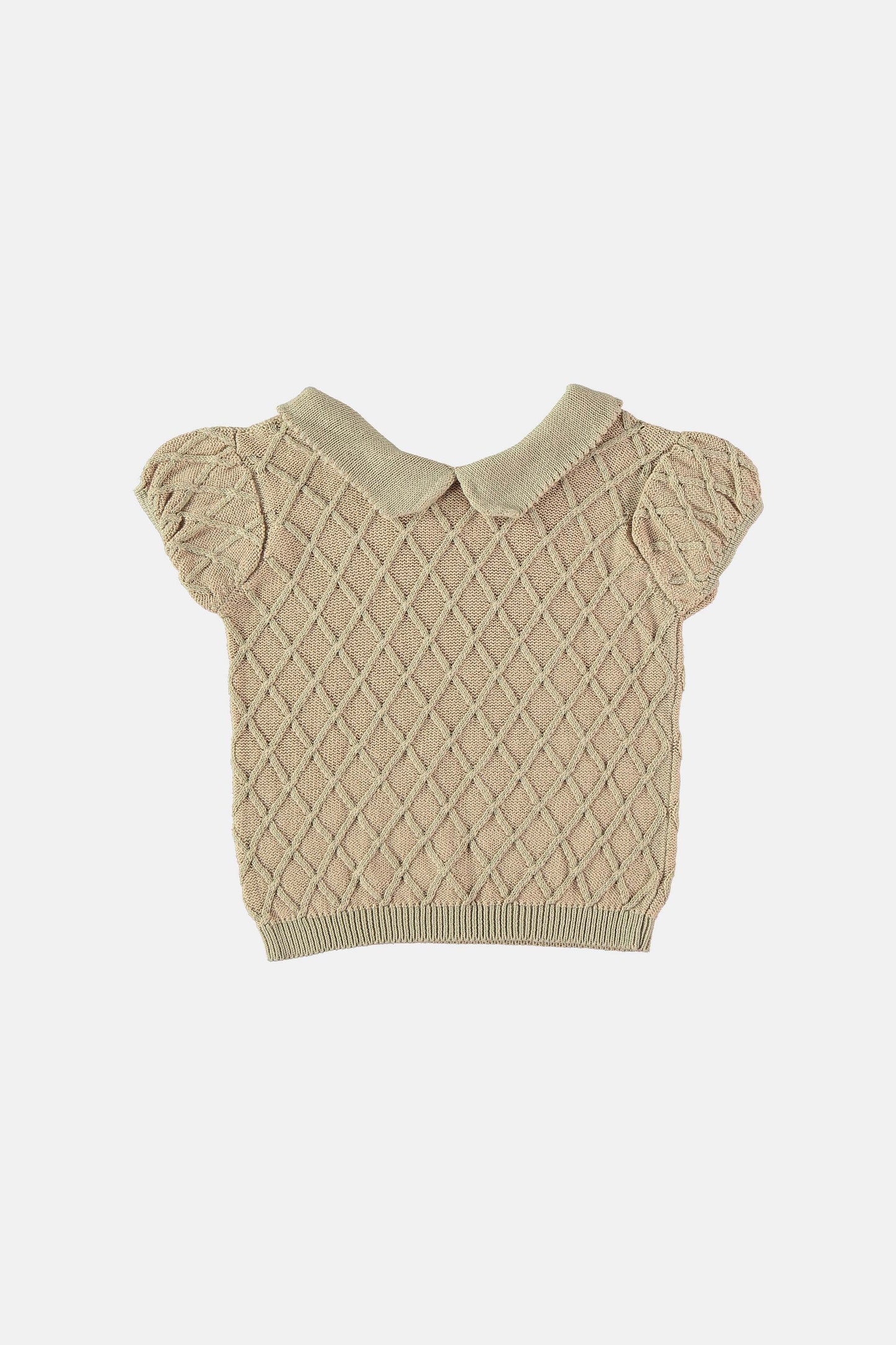 BABY LAVANDA DIAMOND KNIT BLOUSE