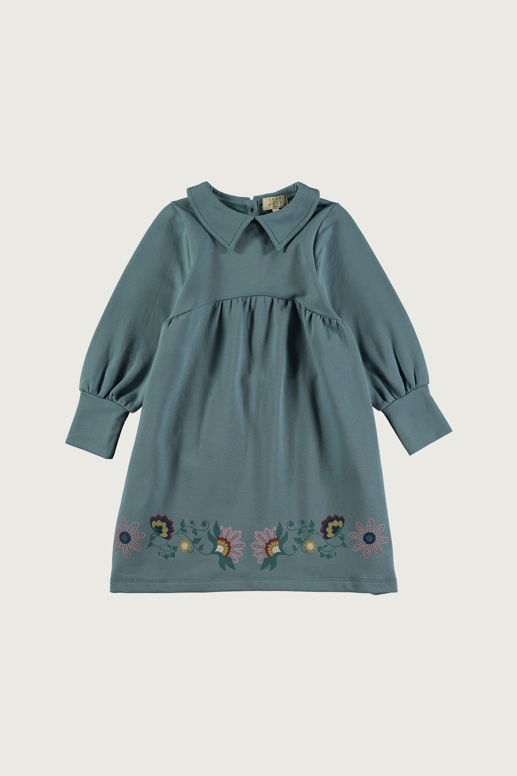 Coco Au Lait BLUE MIRAGE FLOWERS FLEECE DRESS Blue Mirage