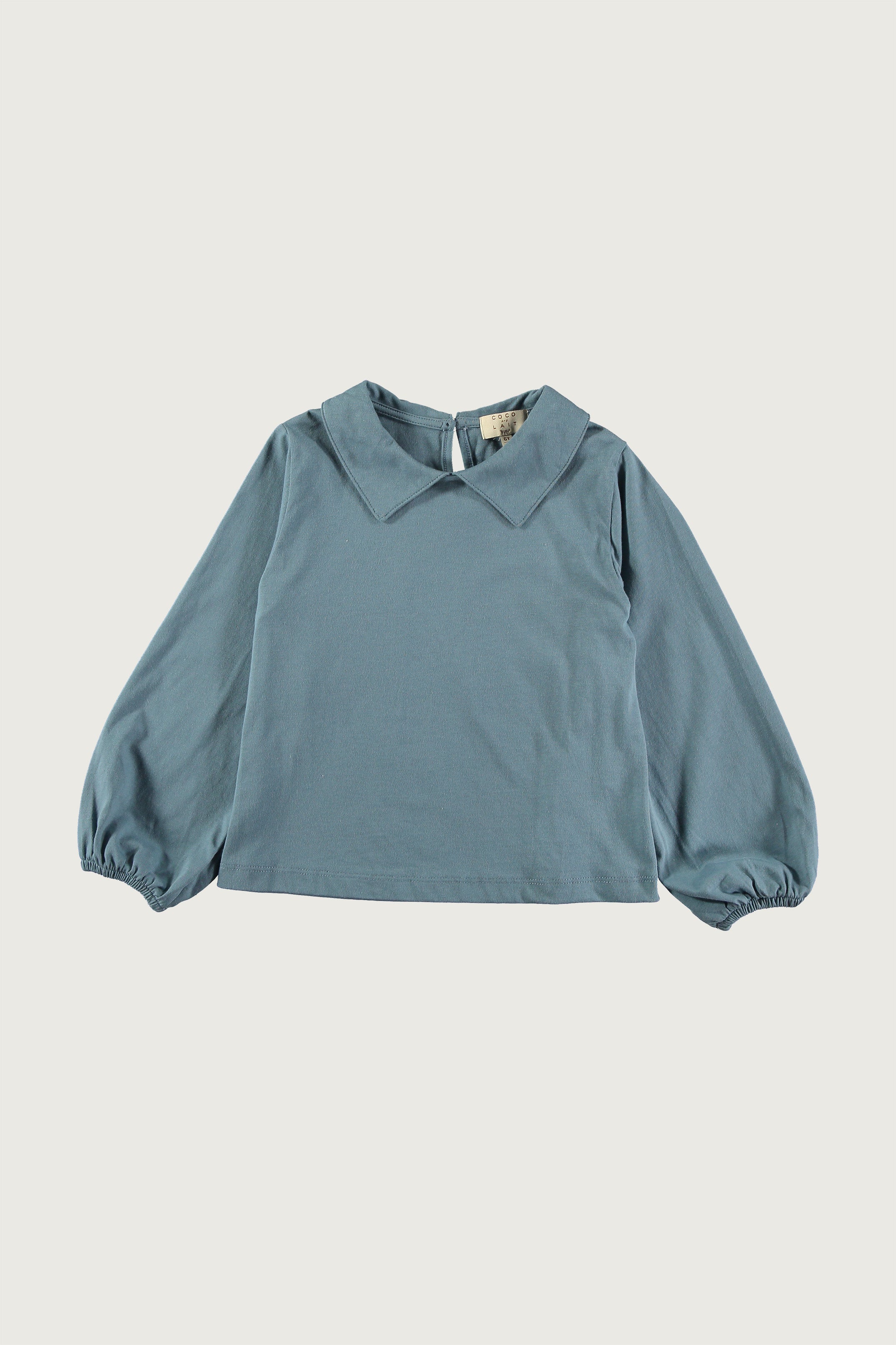 Coco Au Lait BLUE MIRAGE SOLID COLLAR T-SHIRT Blue Mirage