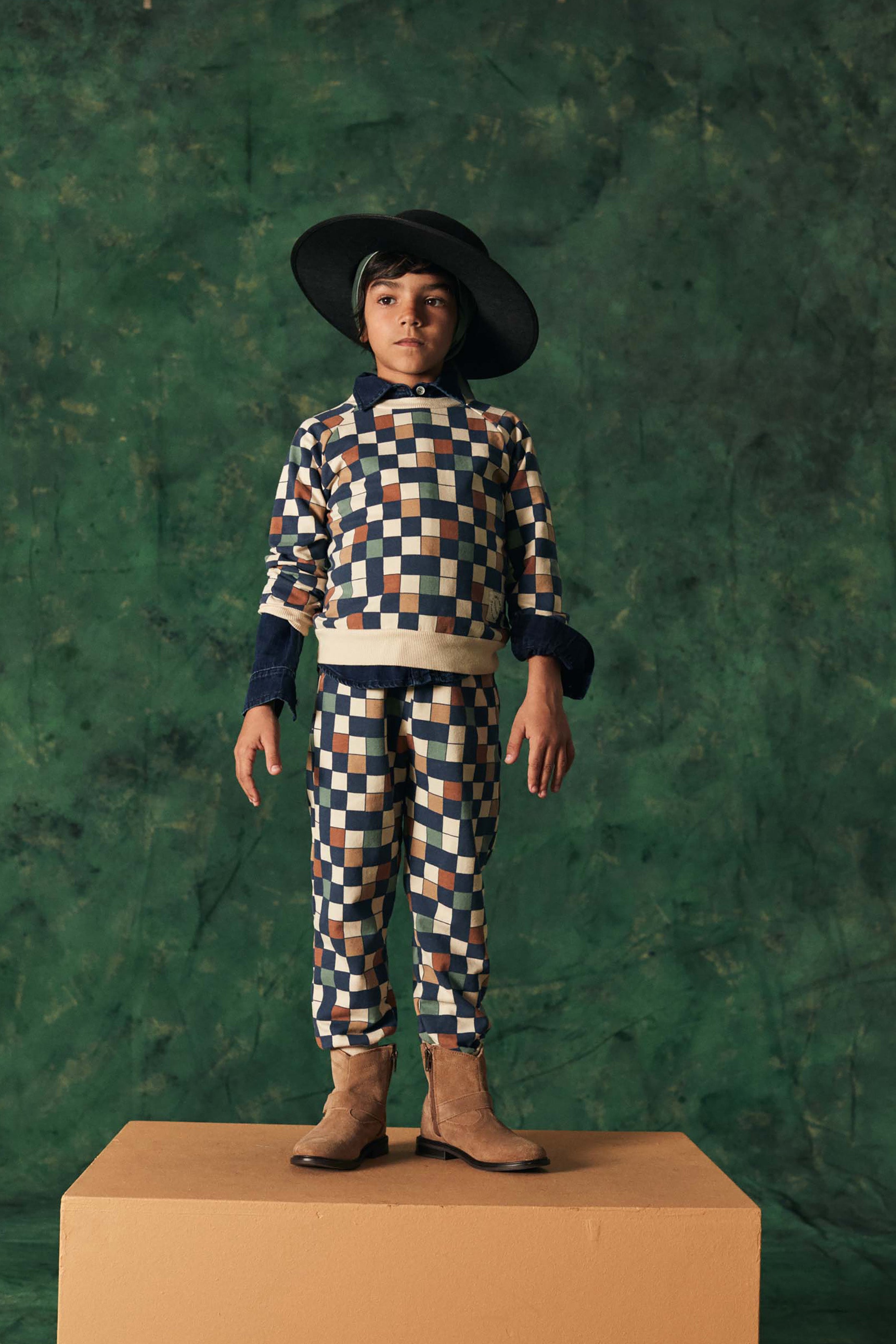 Coco Au Lait CHECKS SWEATSHIRT Dark Denim