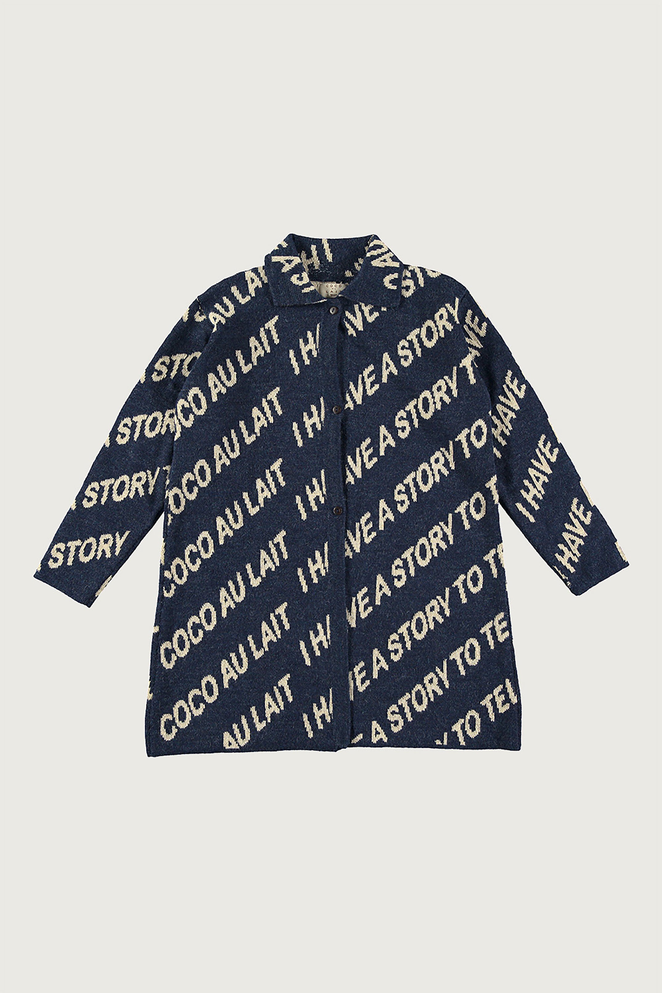 Coco Au Lait COCO AU LAIT KNITTED COAT Blue Nights