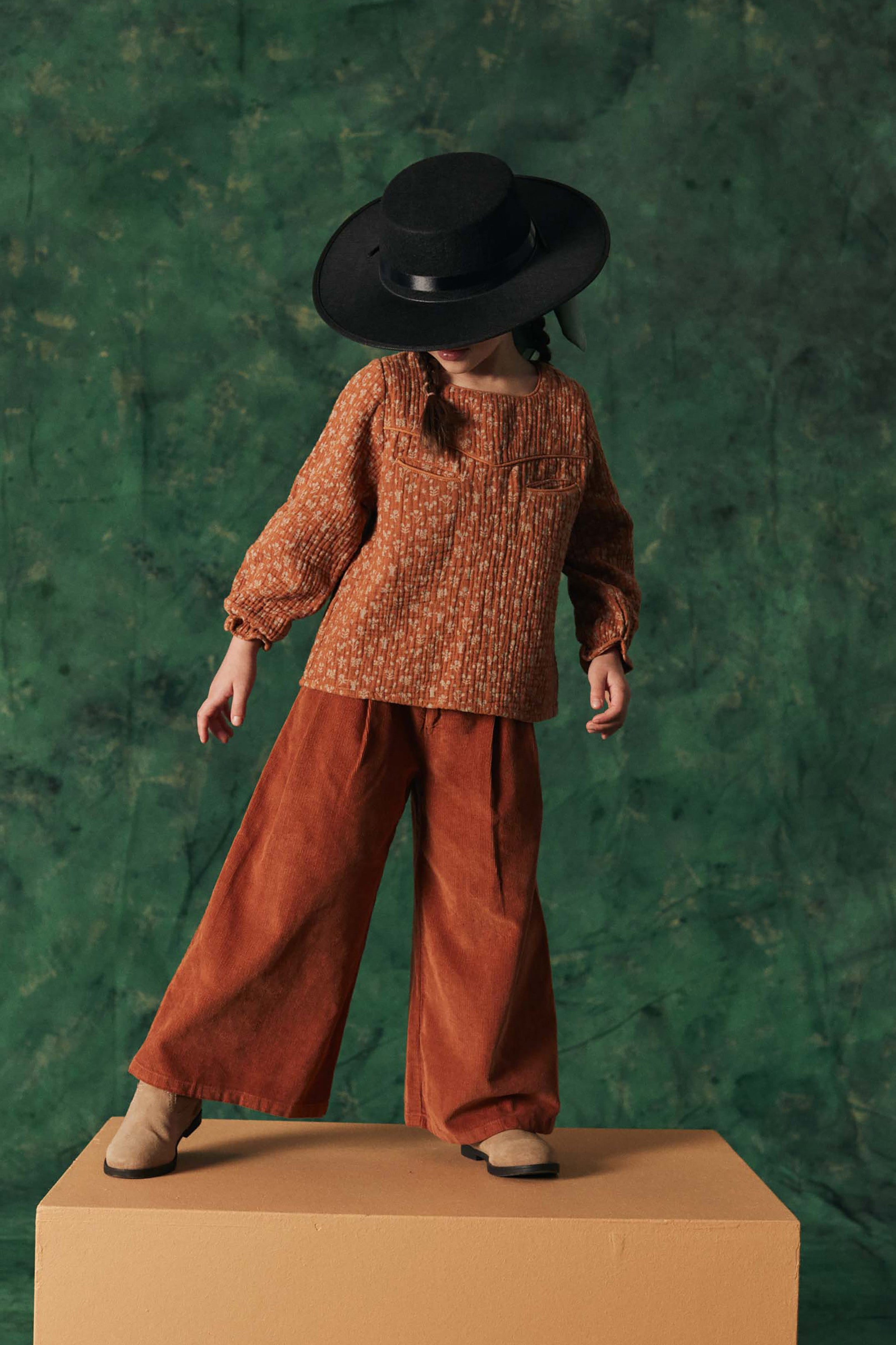 Coco Au Lait CORDUROY WIDE TROUSERS  Brown Sugar