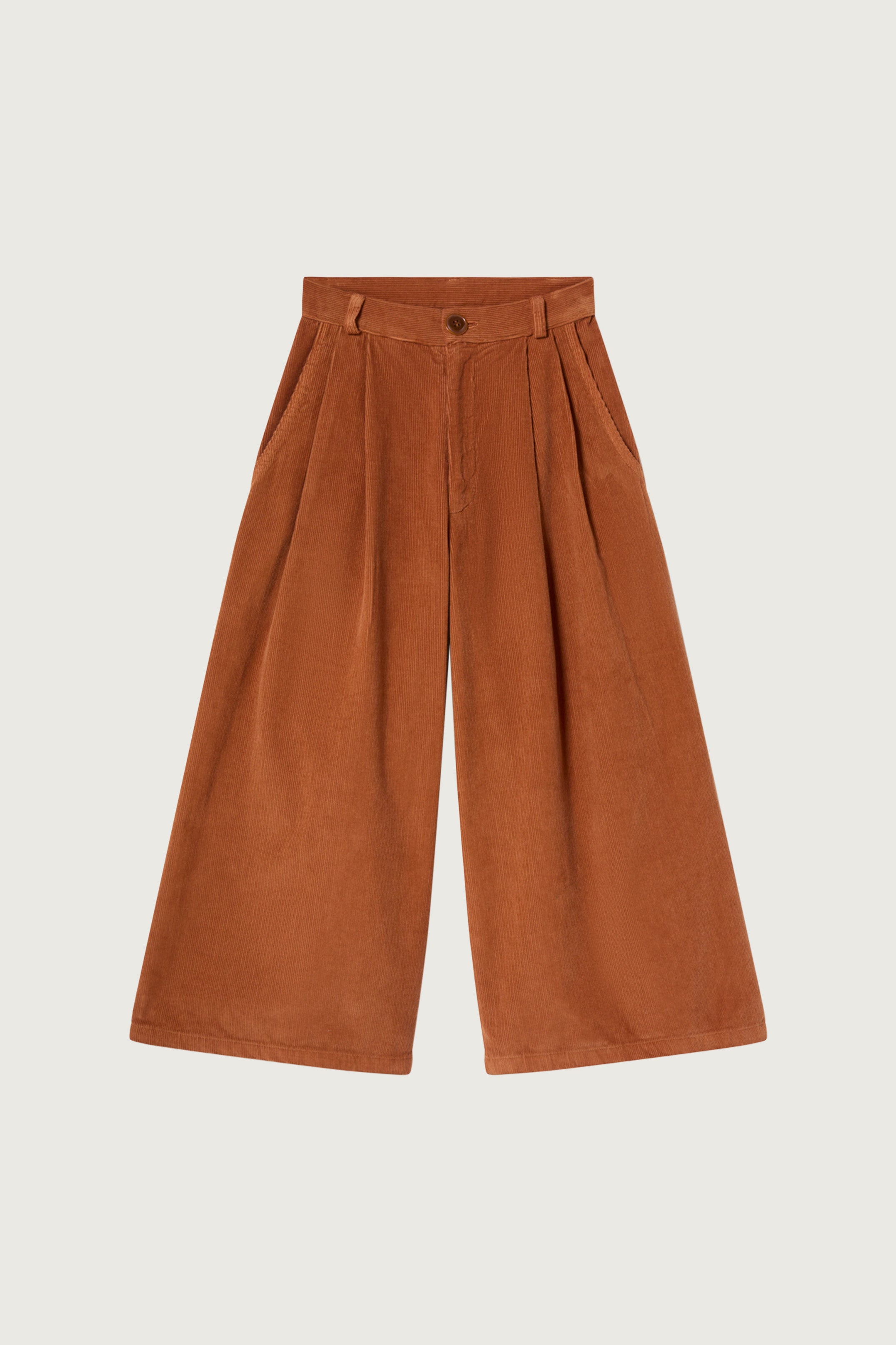Coco Au Lait CORDUROY WIDE TROUSERS  Brown Sugar