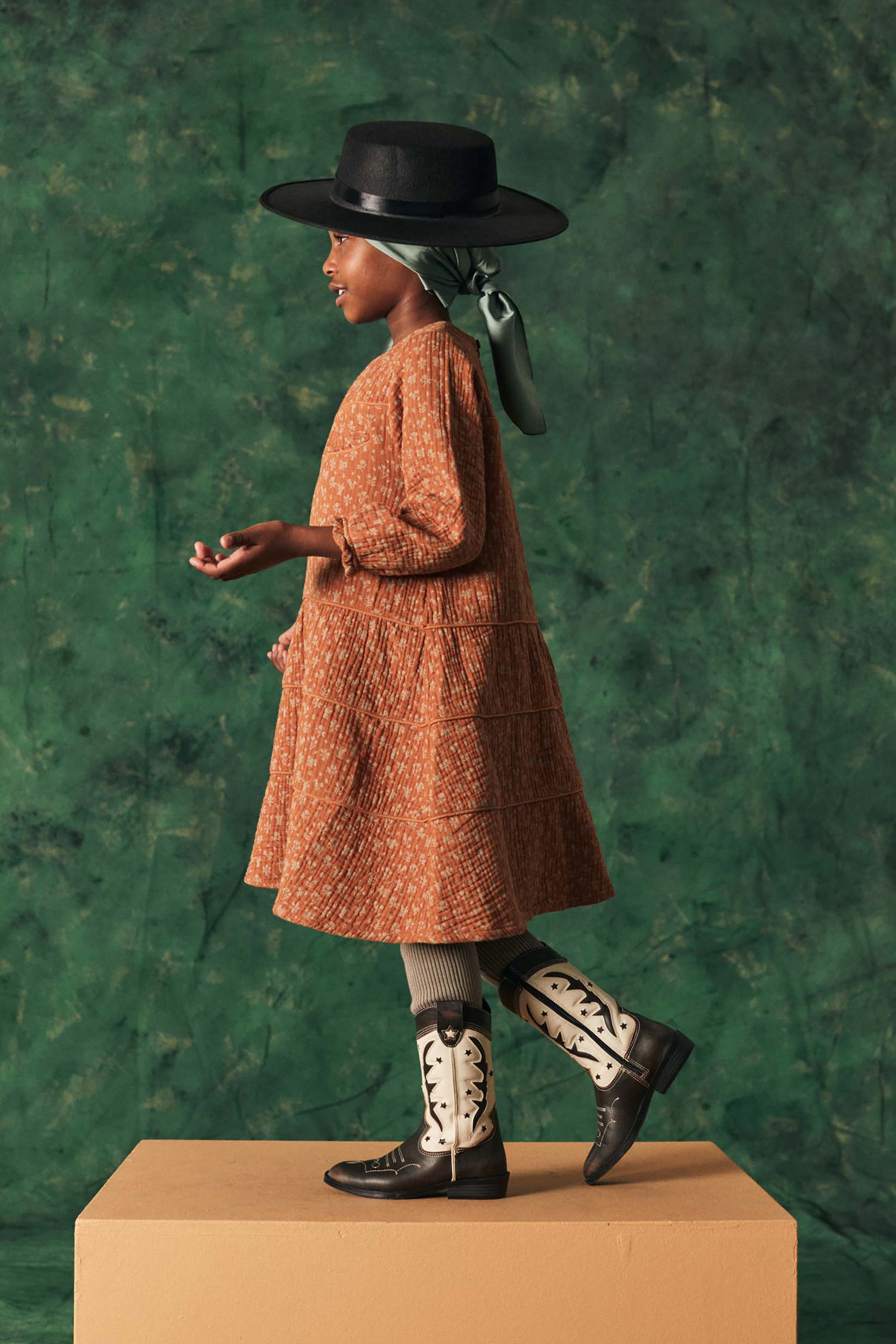 Coco Au Lait COWGIRL FLORAL DRESS Brown Sugar