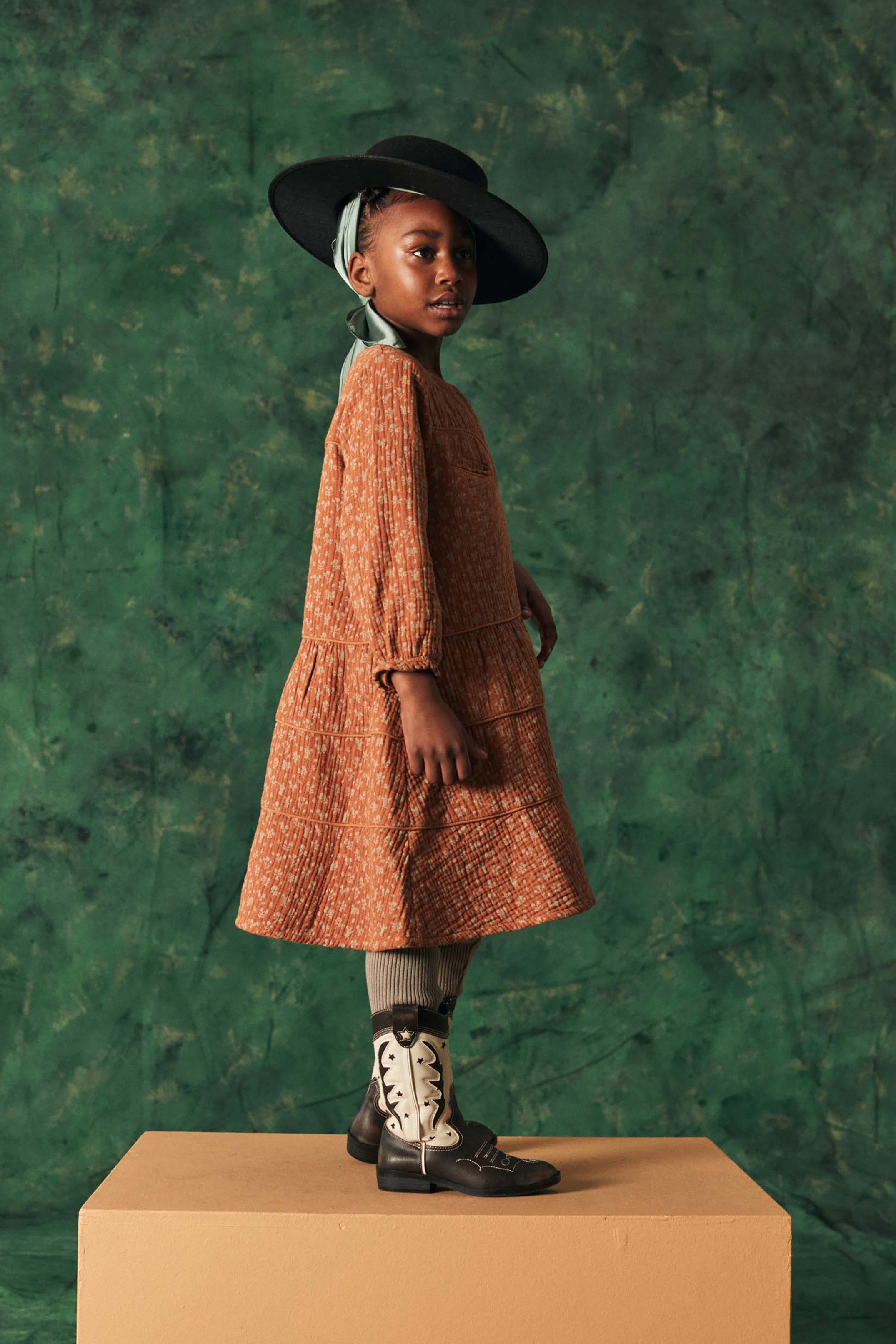 Coco Au Lait COWGIRL FLORAL DRESS Brown Sugar