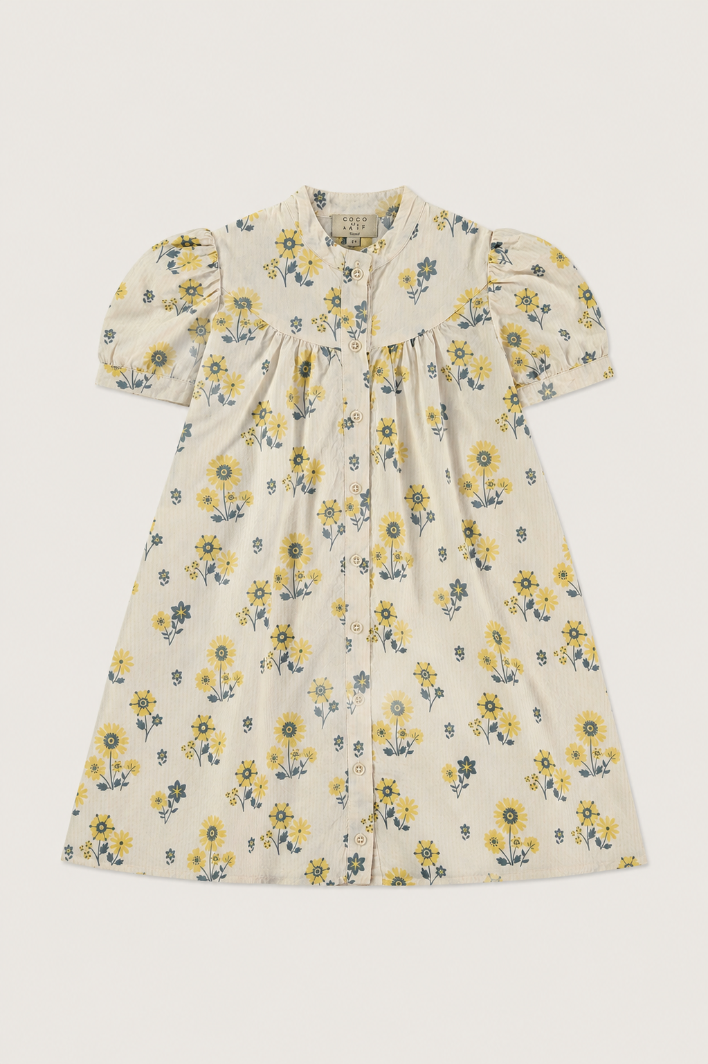 VESTIDO FLORAL STRIPES VAINILLA