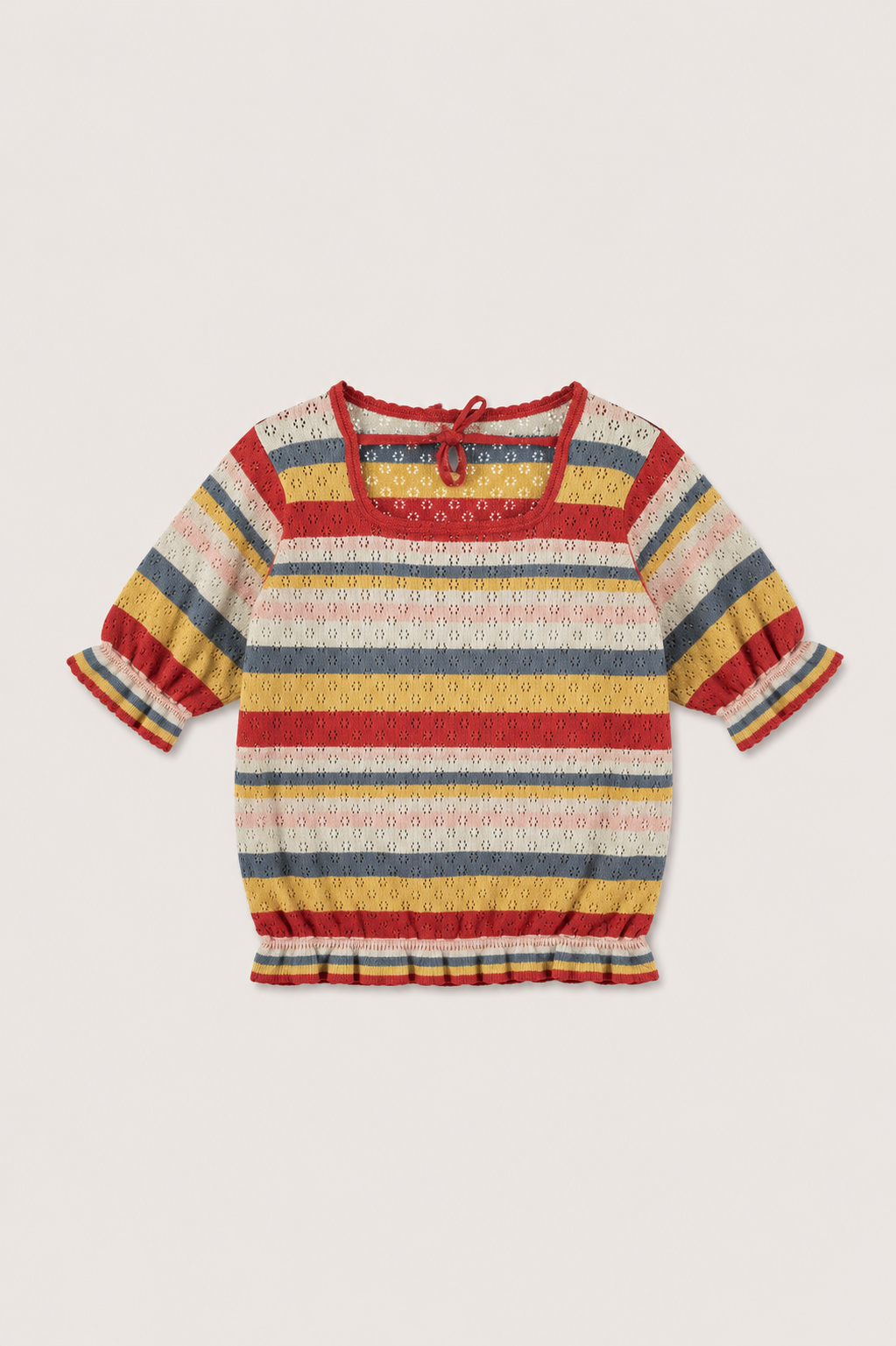 BLUSA PUNTO CALADO RAYAS MULTICOLOR