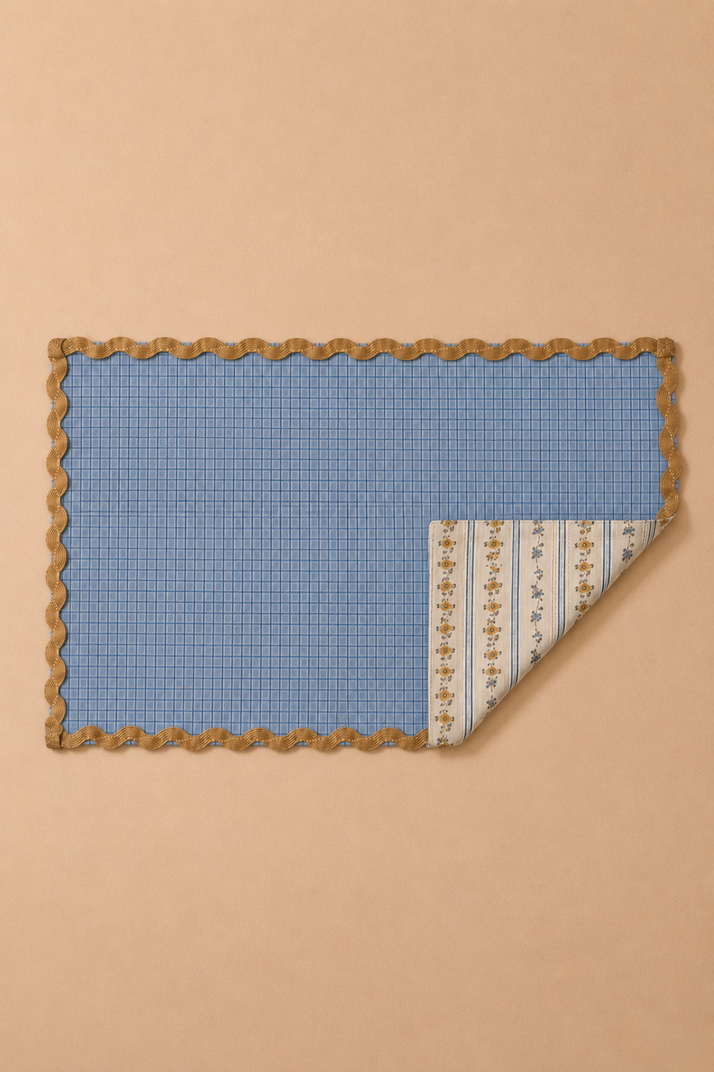 MANTEL INDIVIDUAL REVERSIBLE AZUL