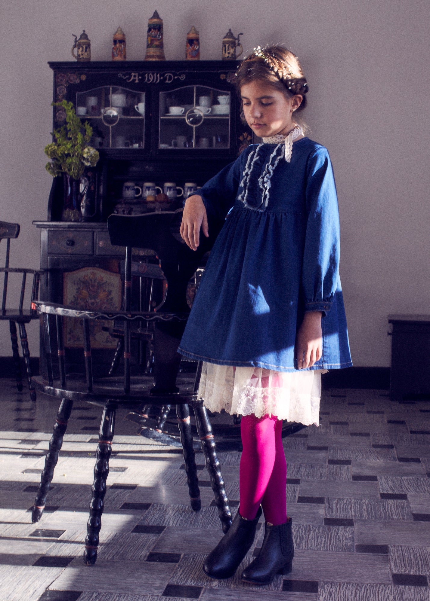 Coco Au Lait DENIM DRESS Dress Denim Blue