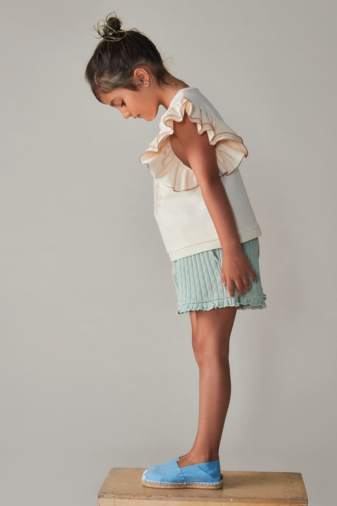 Coco Au Lait FLORAL RUFFLE TOP Shell