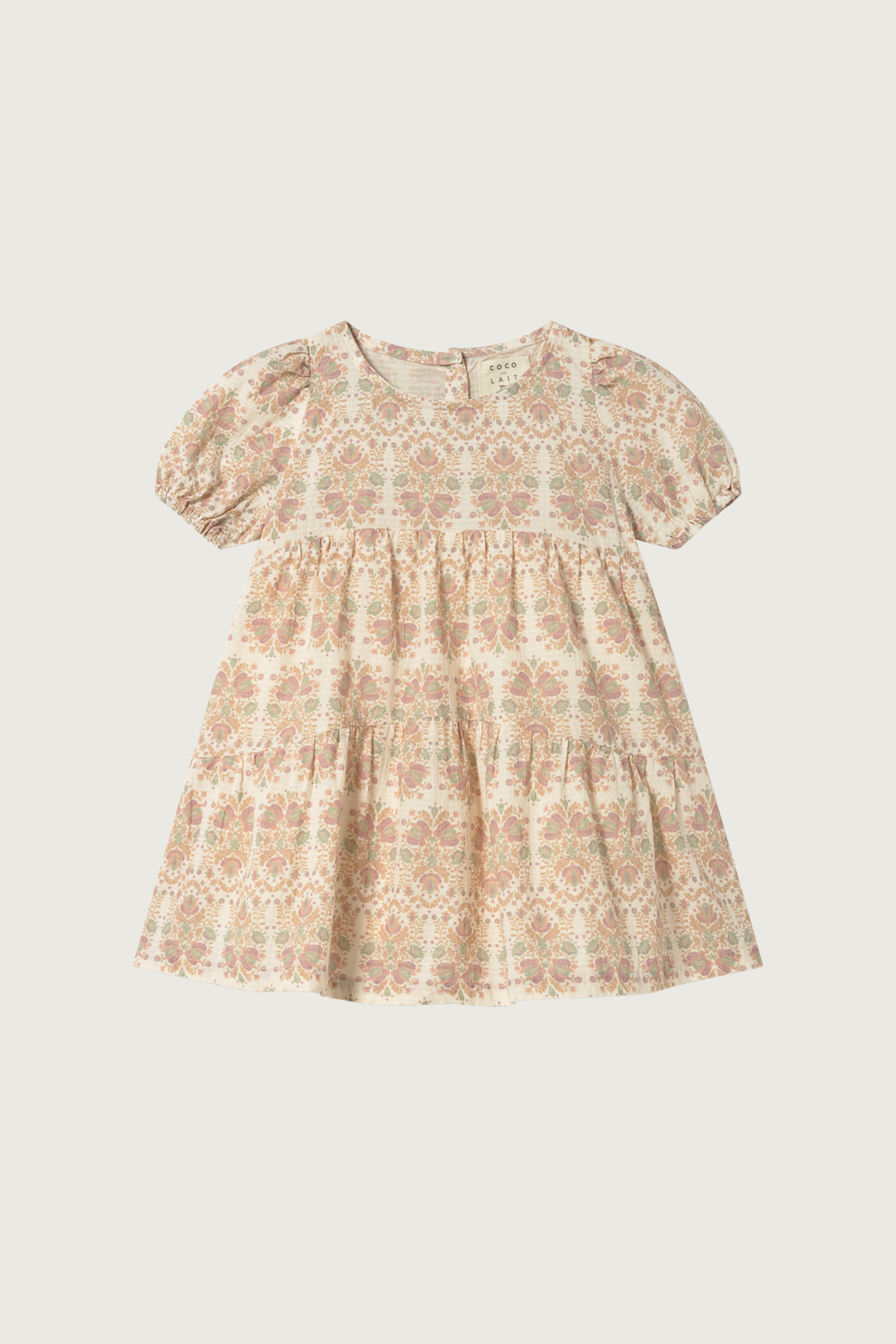 Coco Au Lait FLORAL WALLPAPER BABY DRESS  Denim Blue