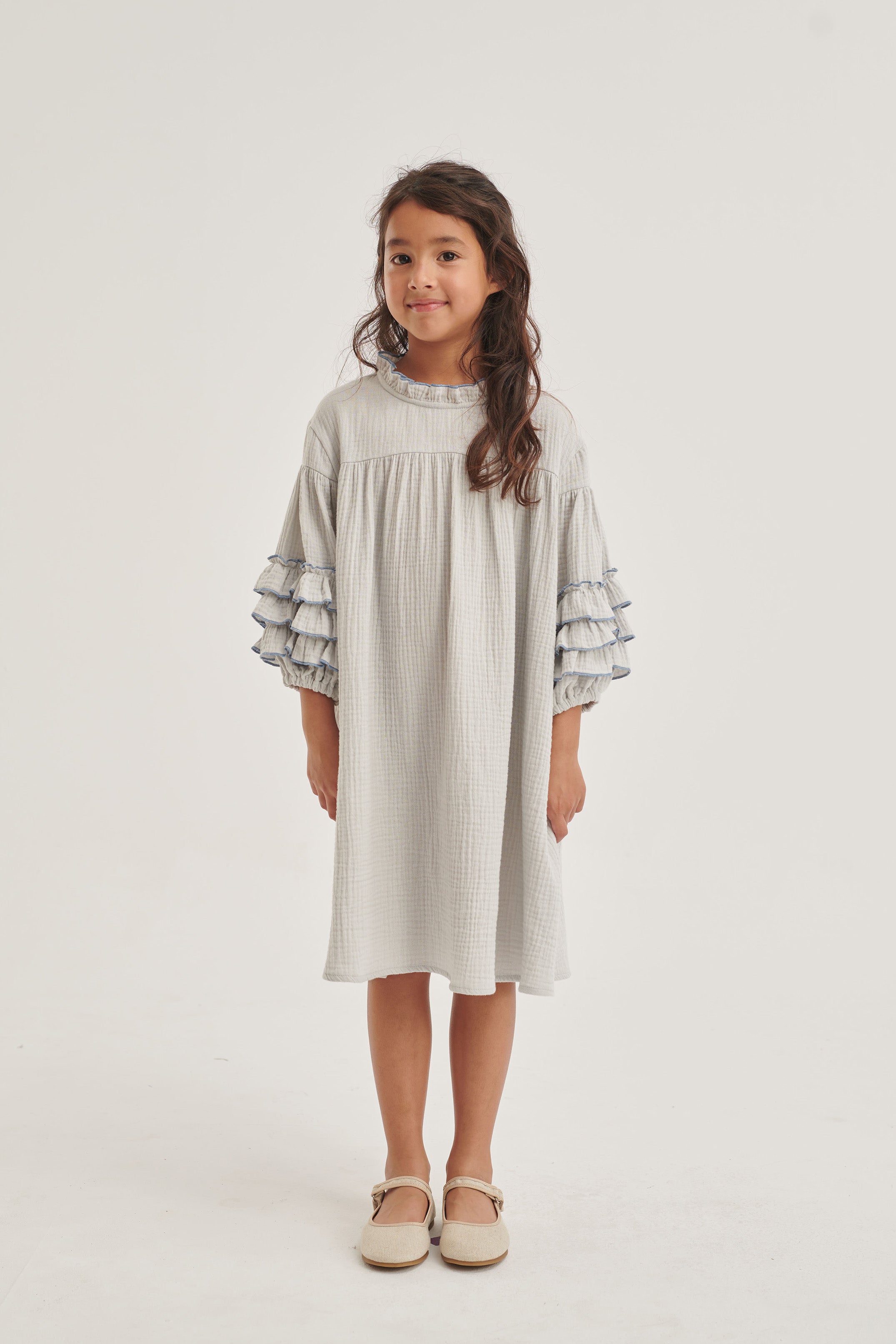 Coco Au Lait LIGHT BLUE DOUBLE GAUZE DRESS  Glacier Gray