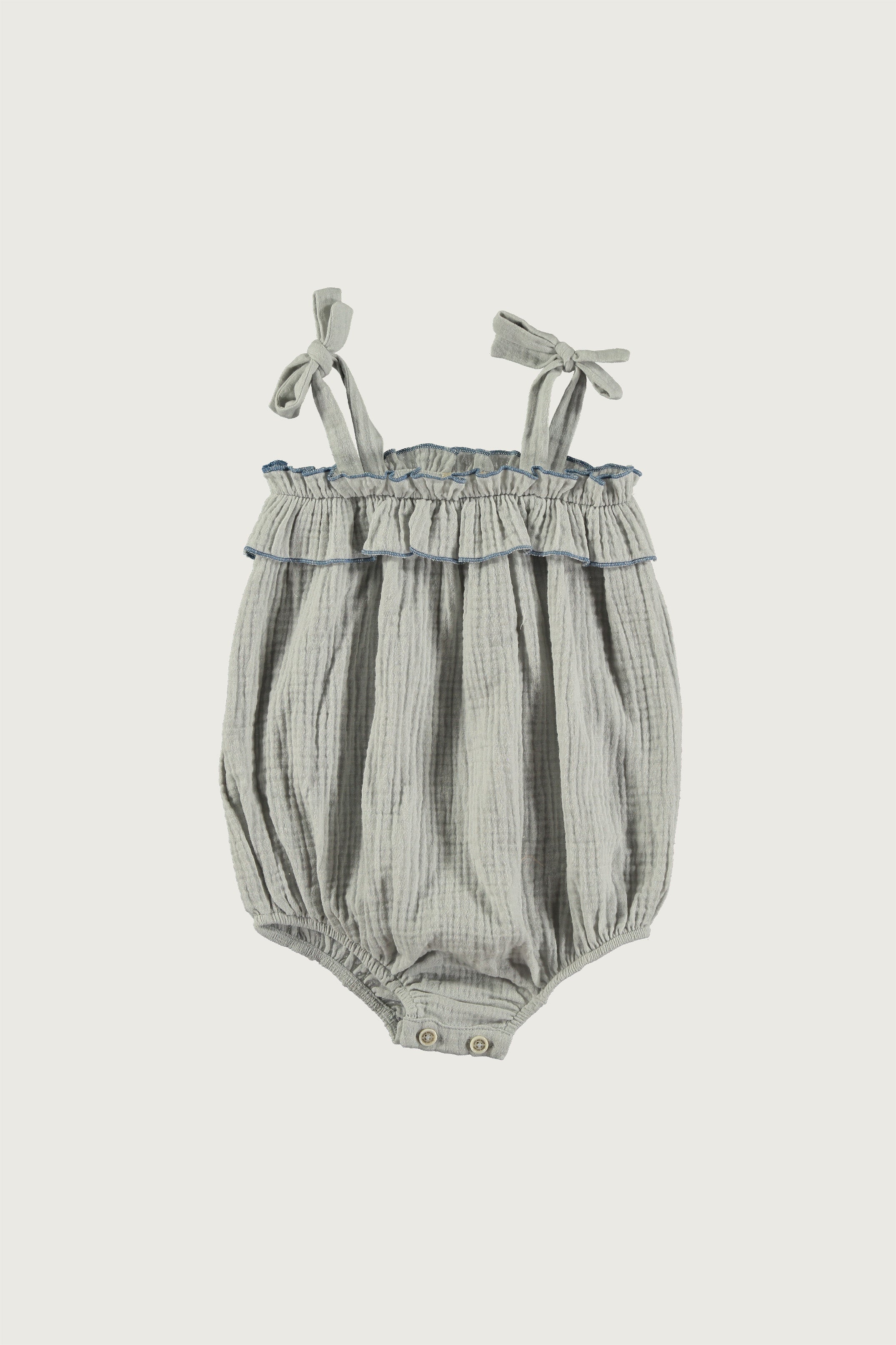 Coco Au Lait LIGHT BLUE DOUBLE GAUZE ROMPER  Glacier Gray