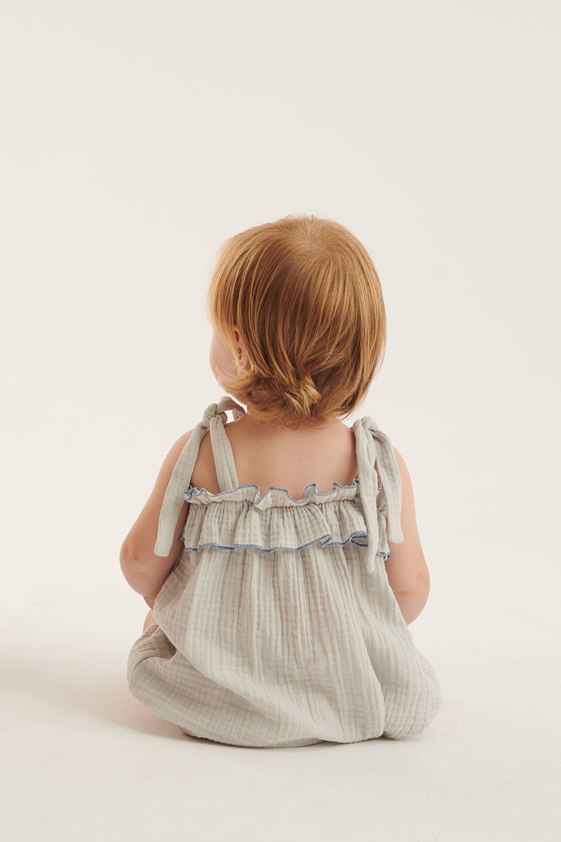 Coco Au Lait LIGHT BLUE DOUBLE GAUZE ROMPER  Glacier Gray