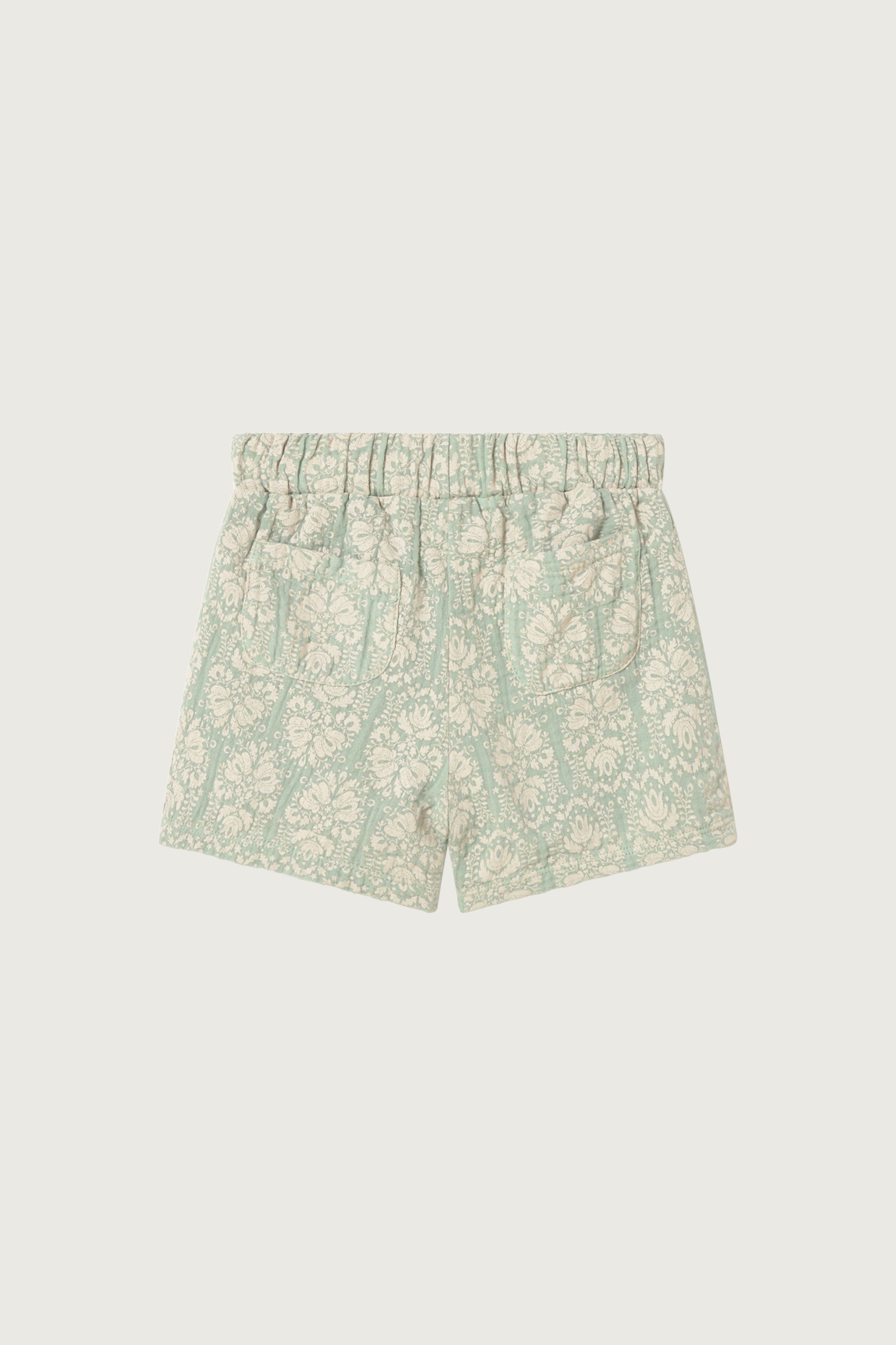 Coco Au Lait GREEN VINTAGE WALLPAPER BABY SHORTS  Sea Foam