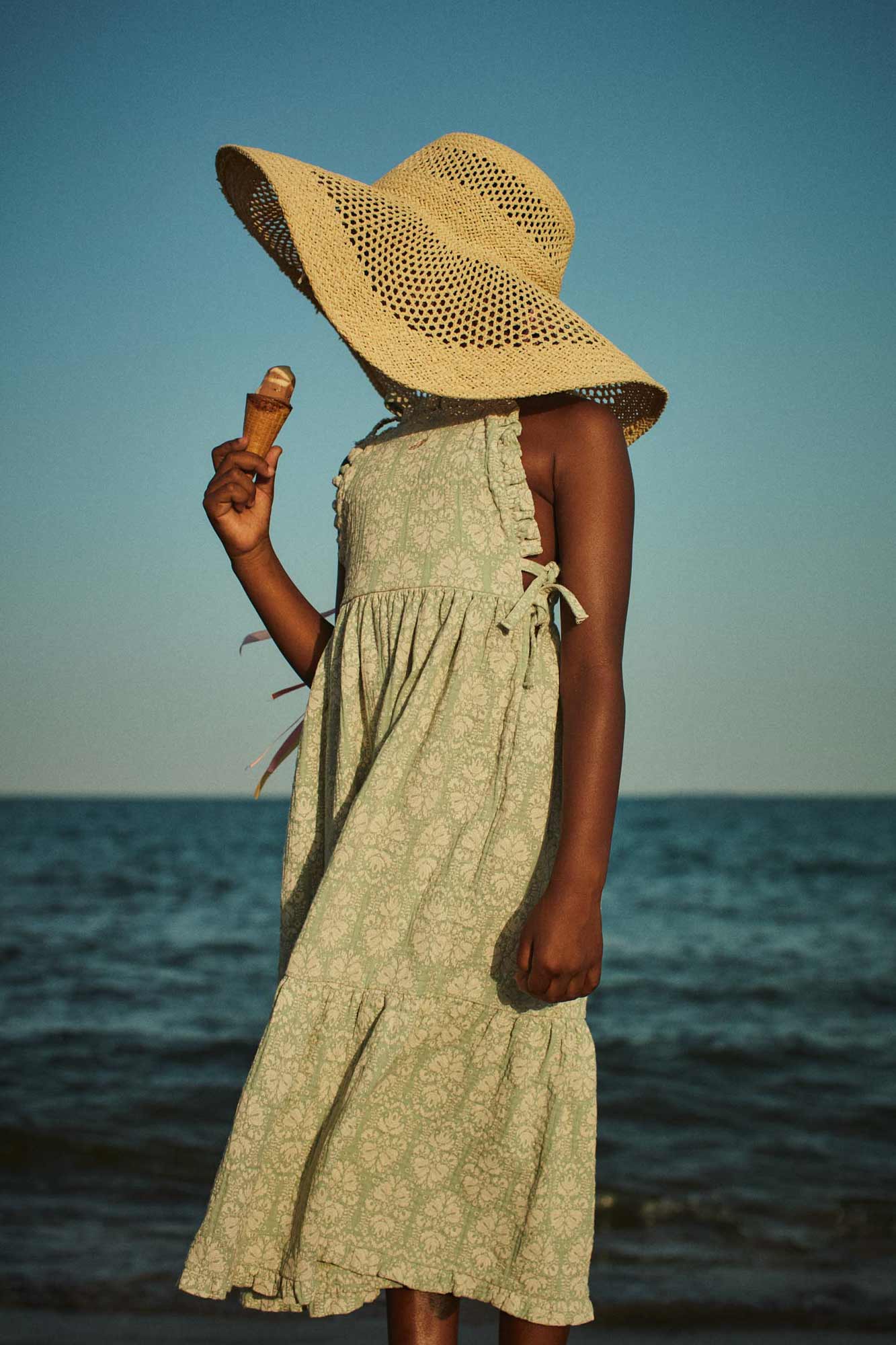 Coco Au Lait GREEN VINTAGE WALLPAPER DRESS  Sea Foam