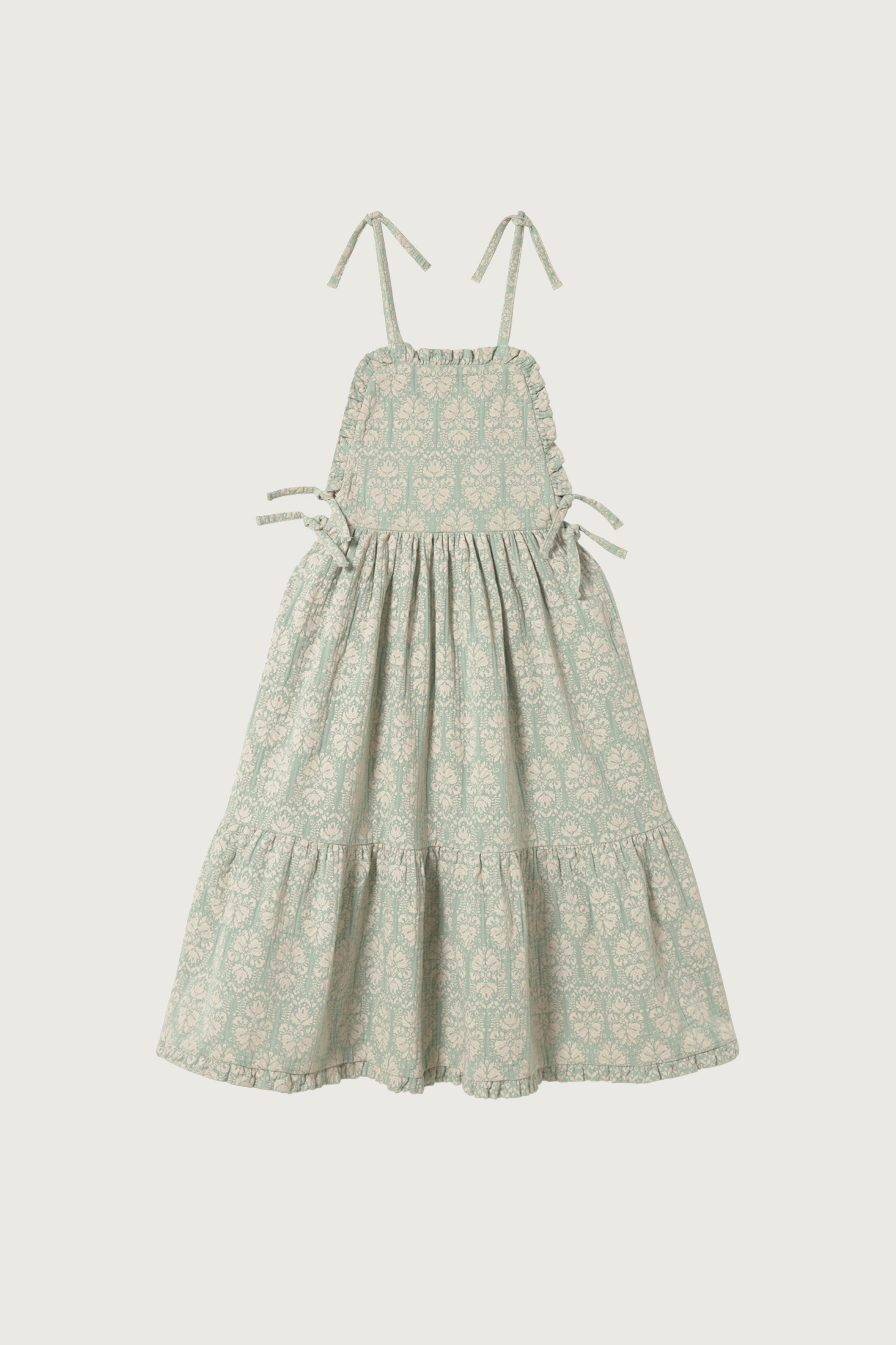 Coco Au Lait GREEN VINTAGE WALLPAPER DRESS  Sea Foam