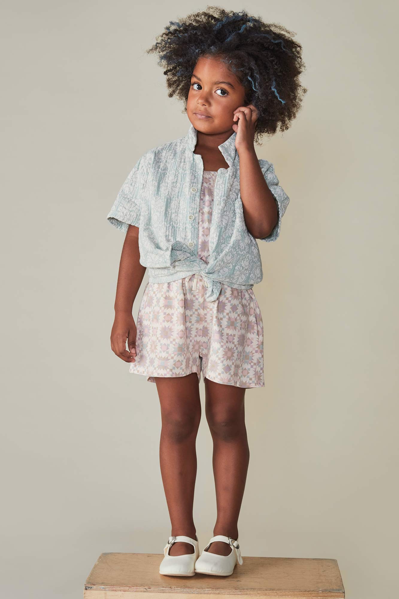 Coco Au Lait GREEN VINTAGE WALLPAPER SHIRT  Sea Foam