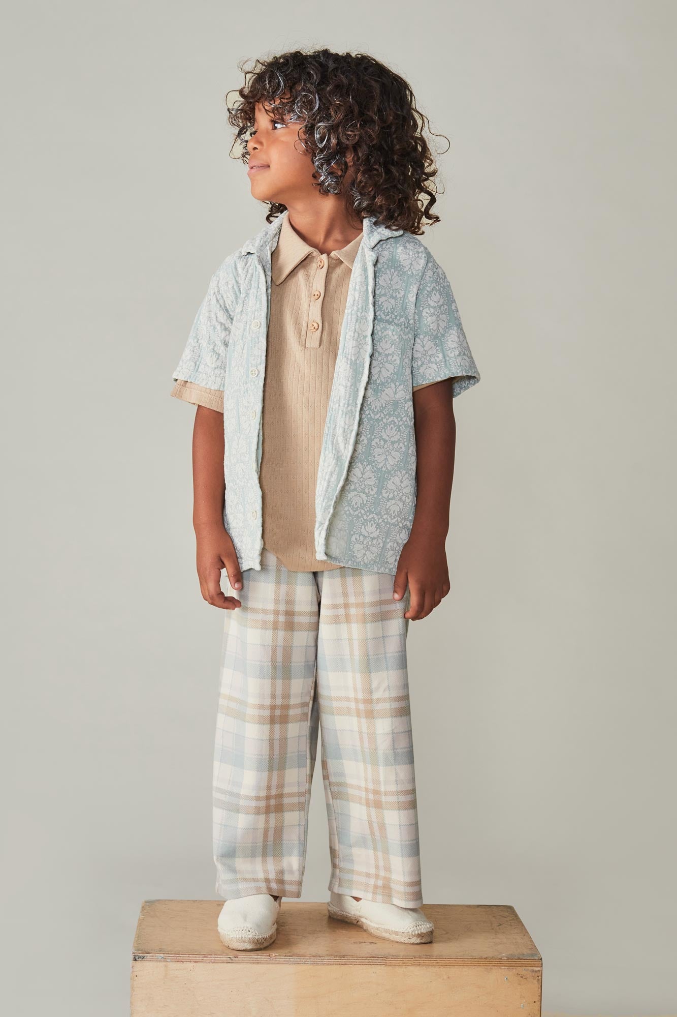 Coco Au Lait GREEN VINTAGE WALLPAPER SHIRT  Sea Foam