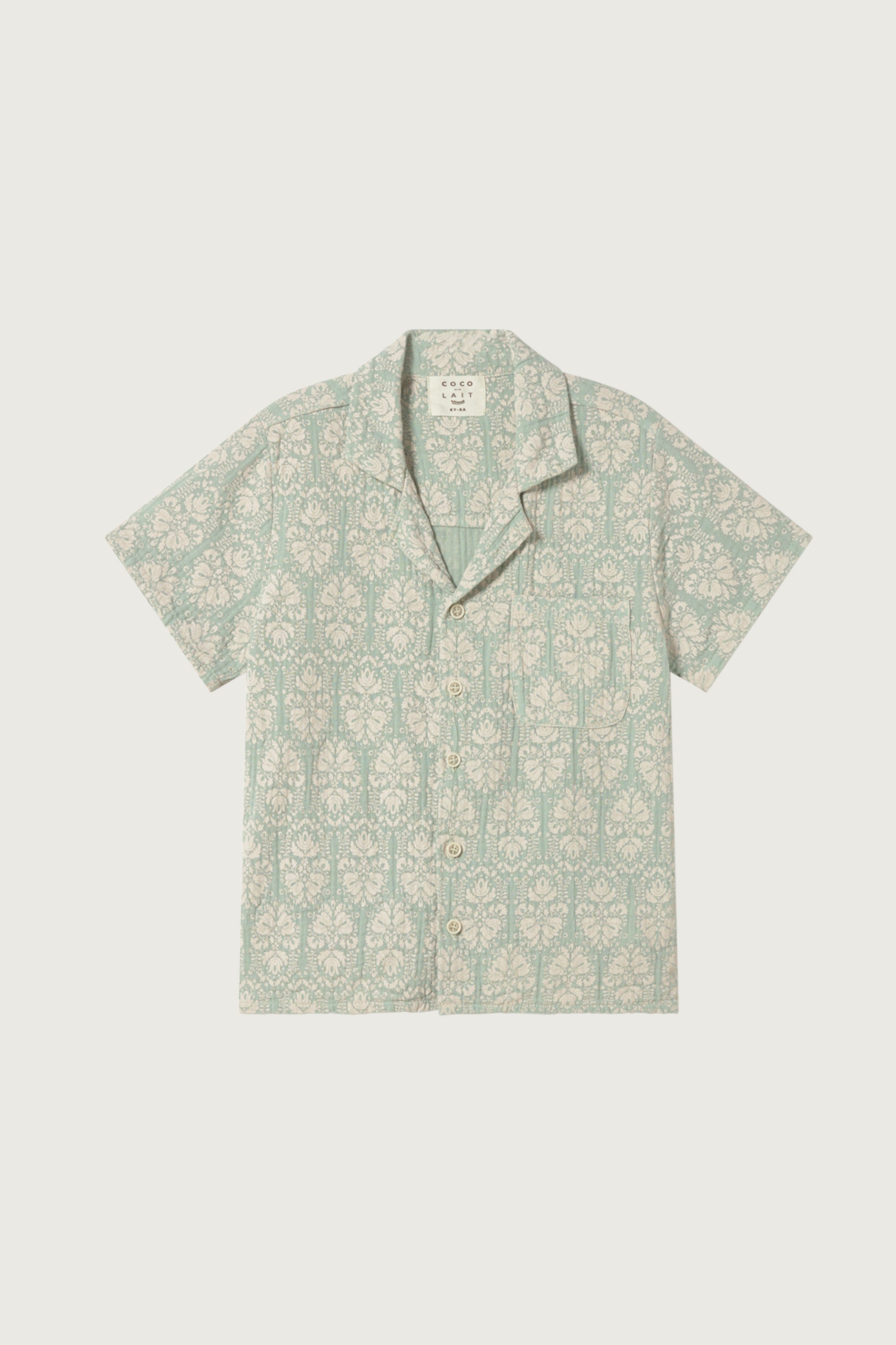Coco Au Lait GREEN VINTAGE WALLPAPER SHIRT  Sea Foam