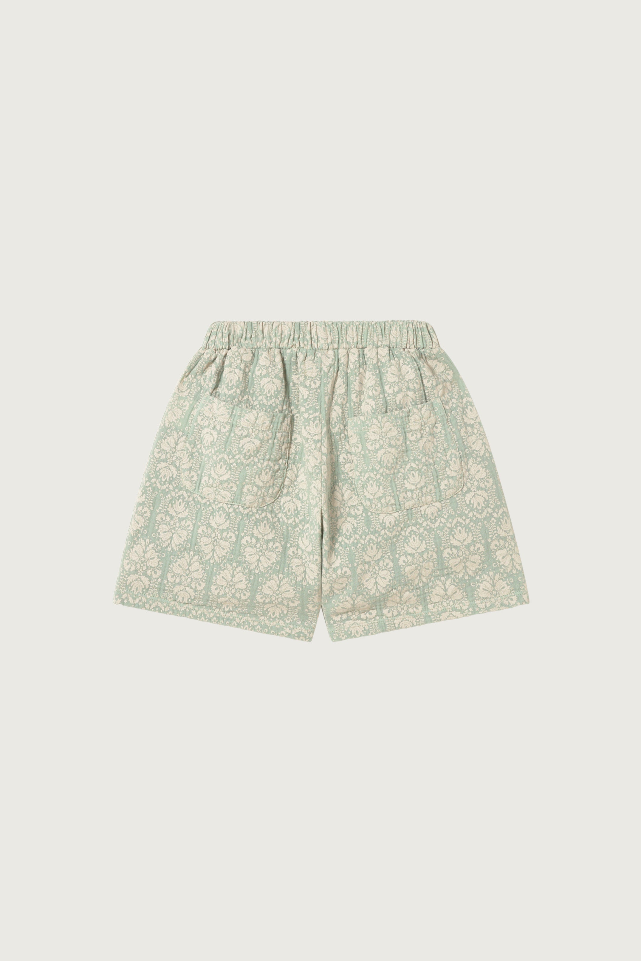 Coco Au Lait GREEN VINTAGE WALLPAPER SHORTS  Sea Foam