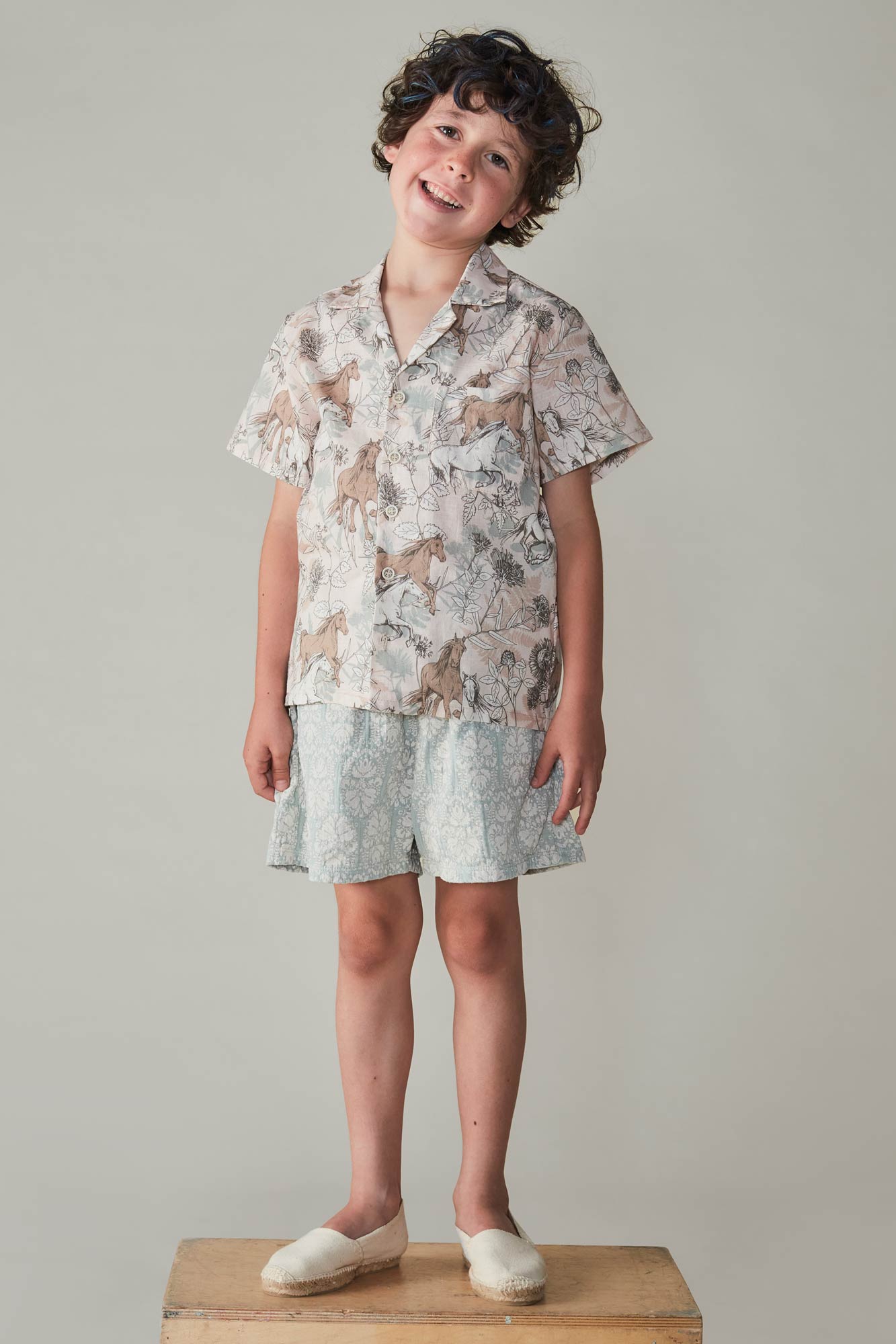 Coco Au Lait GREEN VINTAGE WALLPAPER SHORTS  Sea Foam