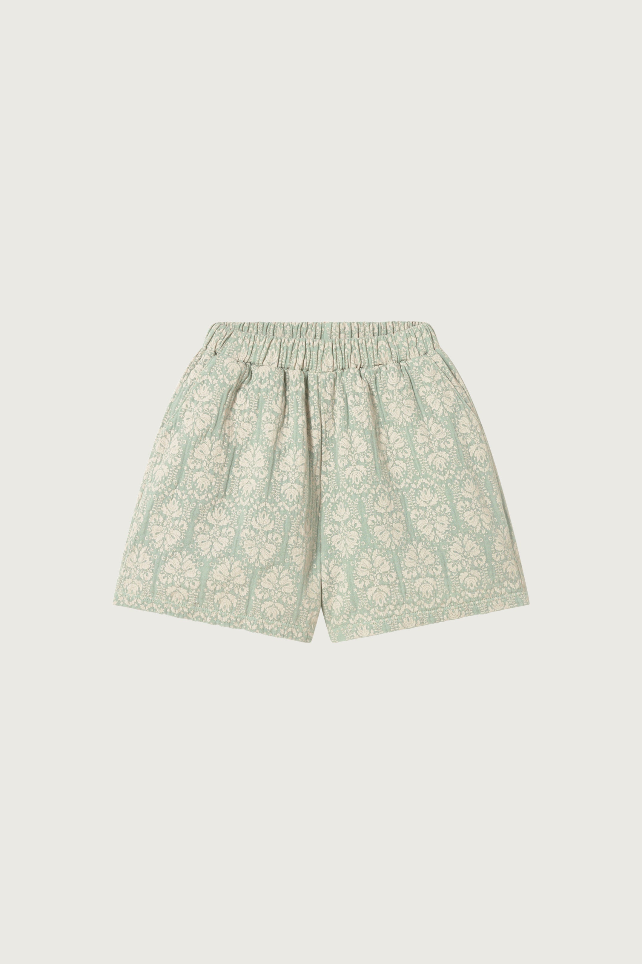 Coco Au Lait GREEN VINTAGE WALLPAPER SHORTS  Sea Foam