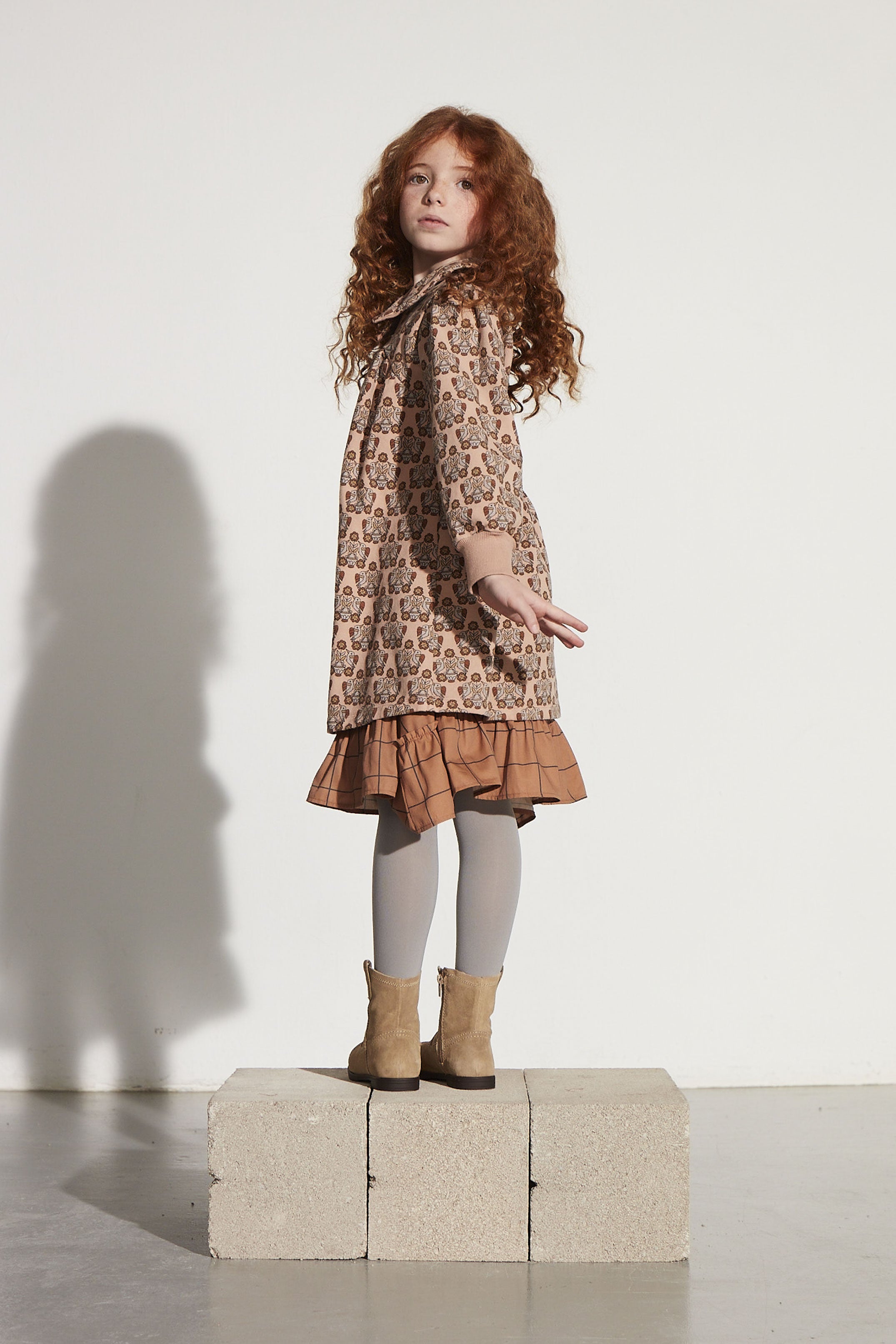 Coco Au Lait HUMMINGBIRDS FLEECE DRESS Rose Dust