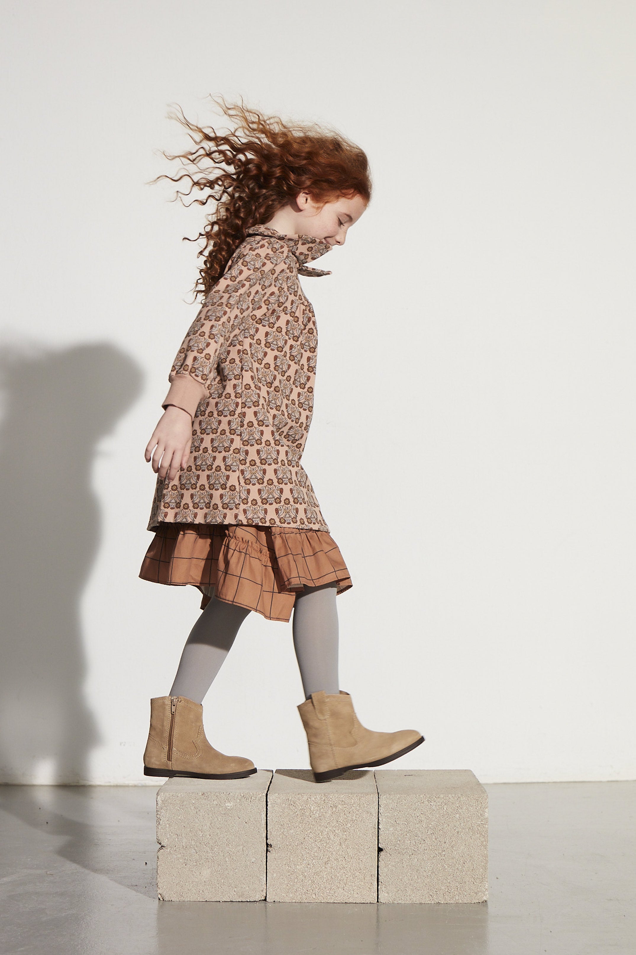 Coco Au Lait HUMMINGBIRDS FLEECE DRESS Rose Dust