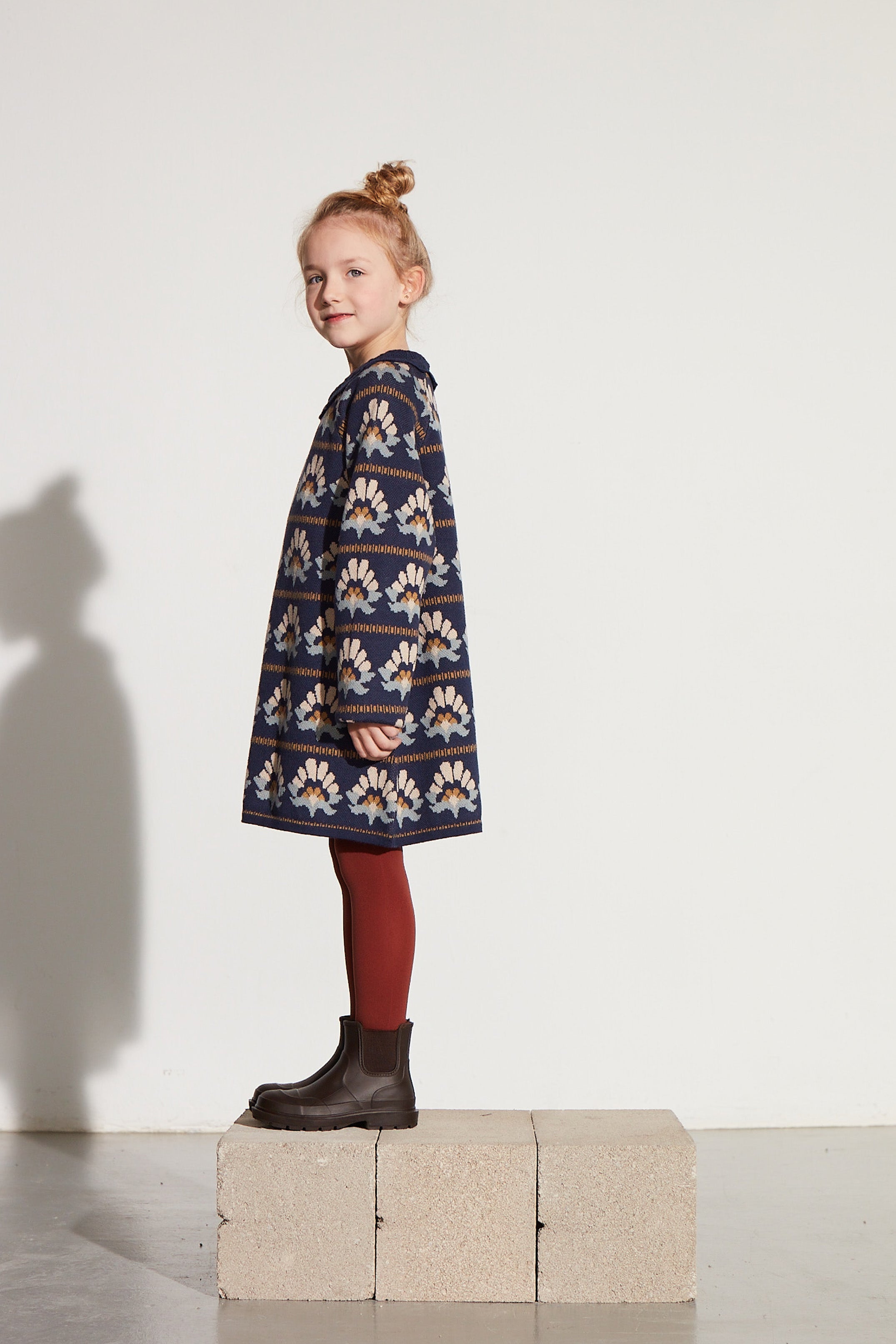 Coco Au Lait KNITTED SUNFLOWERS DRESS Iced Coffe