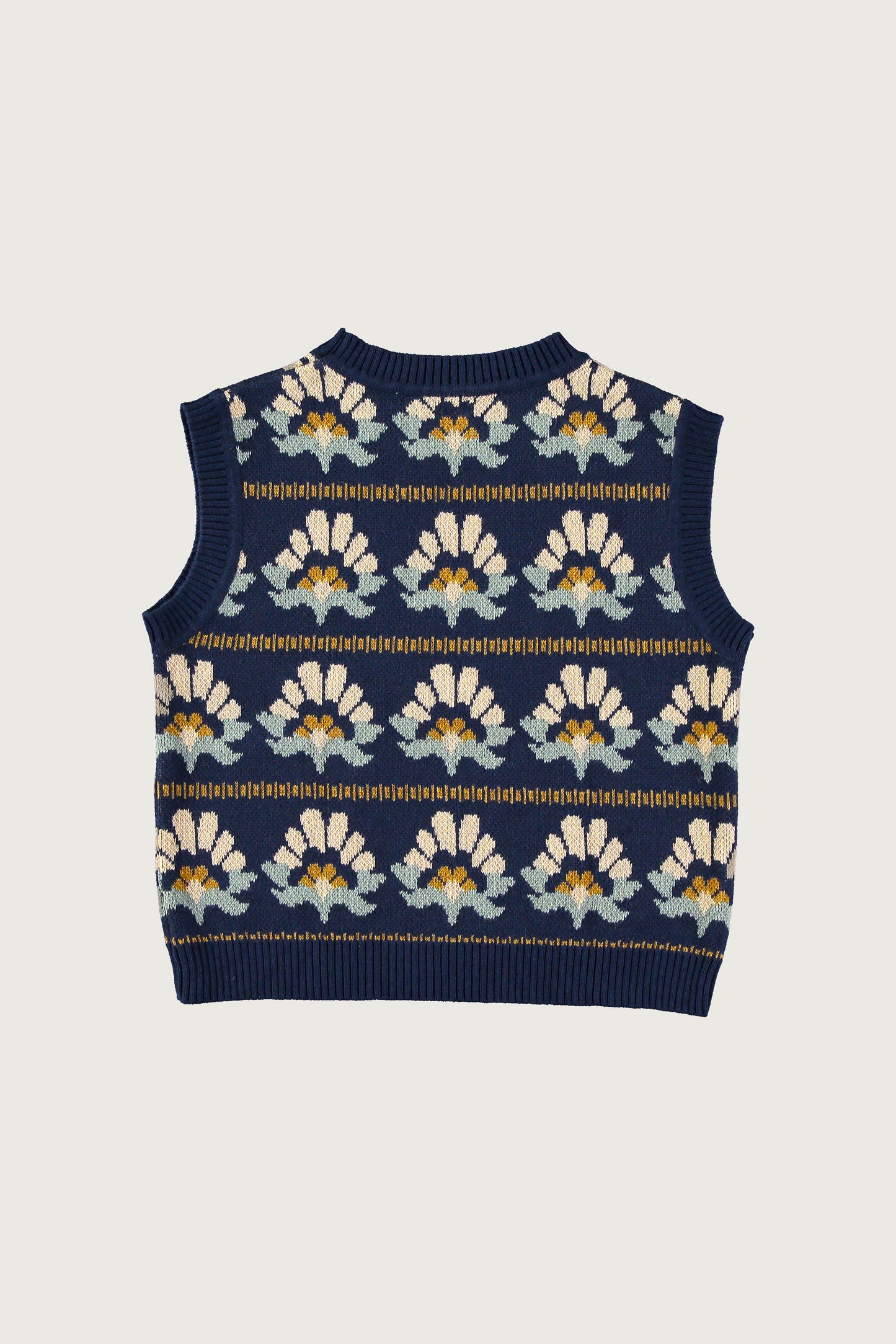 Coco Au Lait KNITTED SUNFLOWERS VEST Iced Coffe
