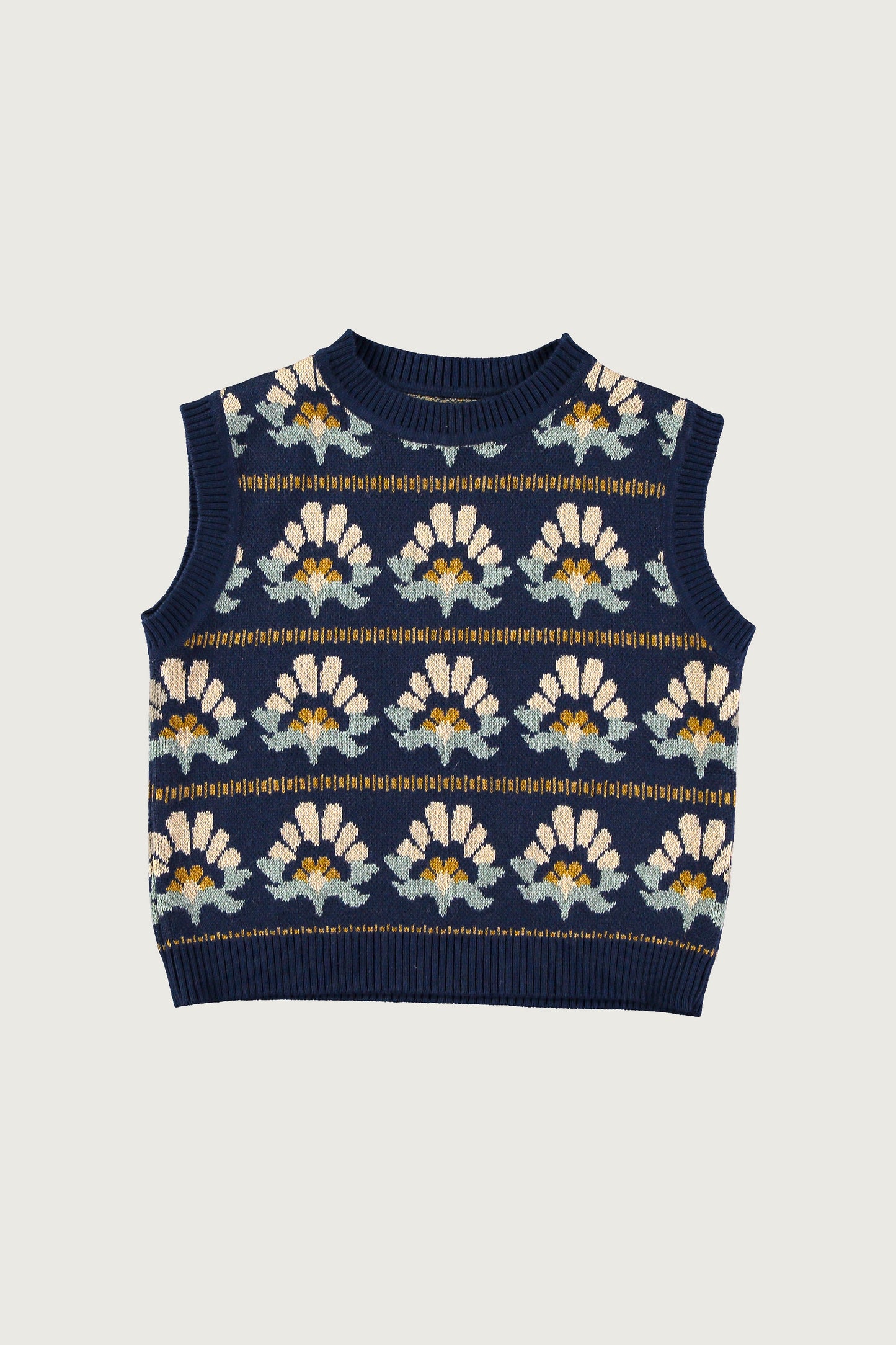 Coco Au Lait KNITTED SUNFLOWERS VEST Iced Coffe