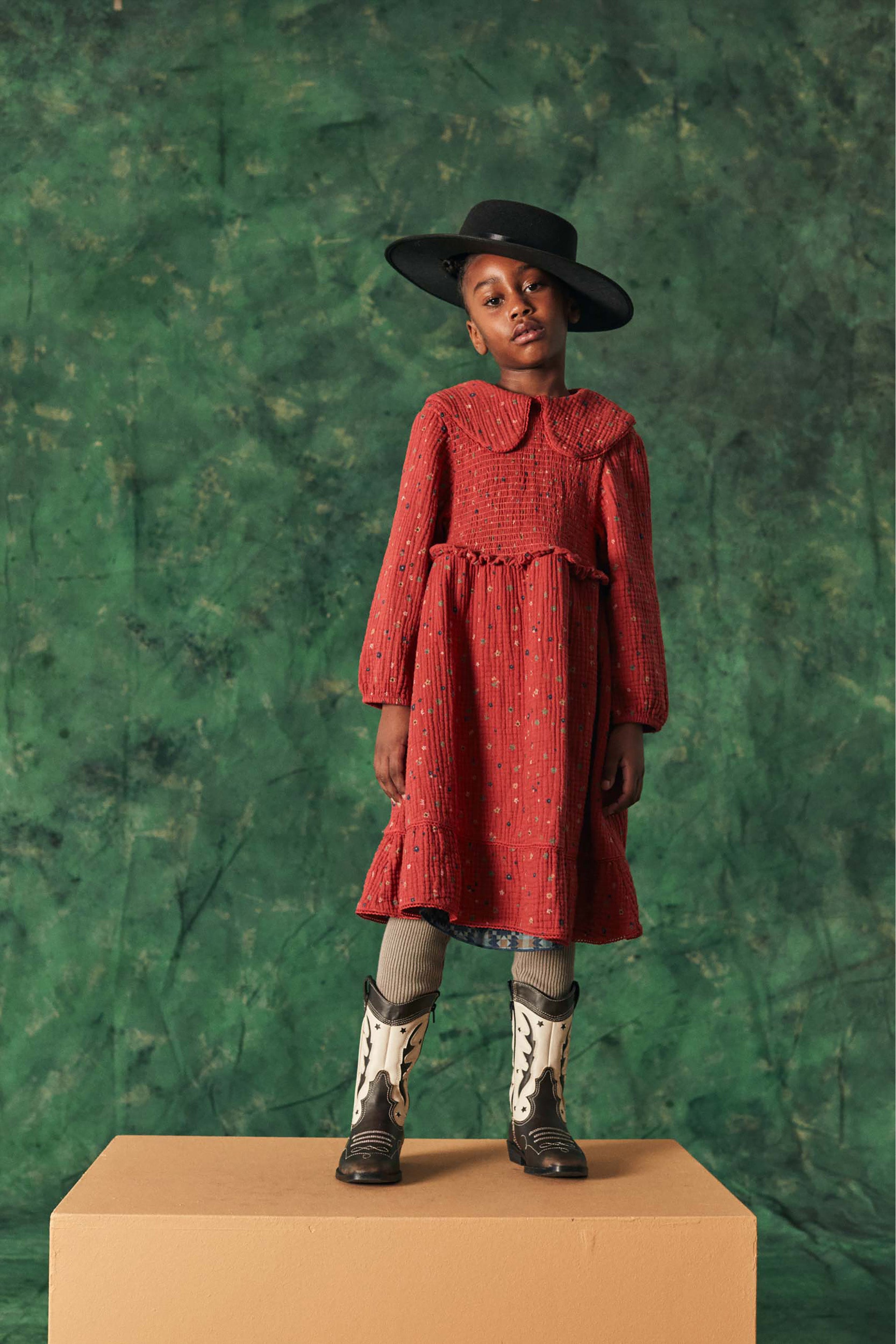 Coco Au Lait LITTLE FLOWERS DRESS Chili Oil