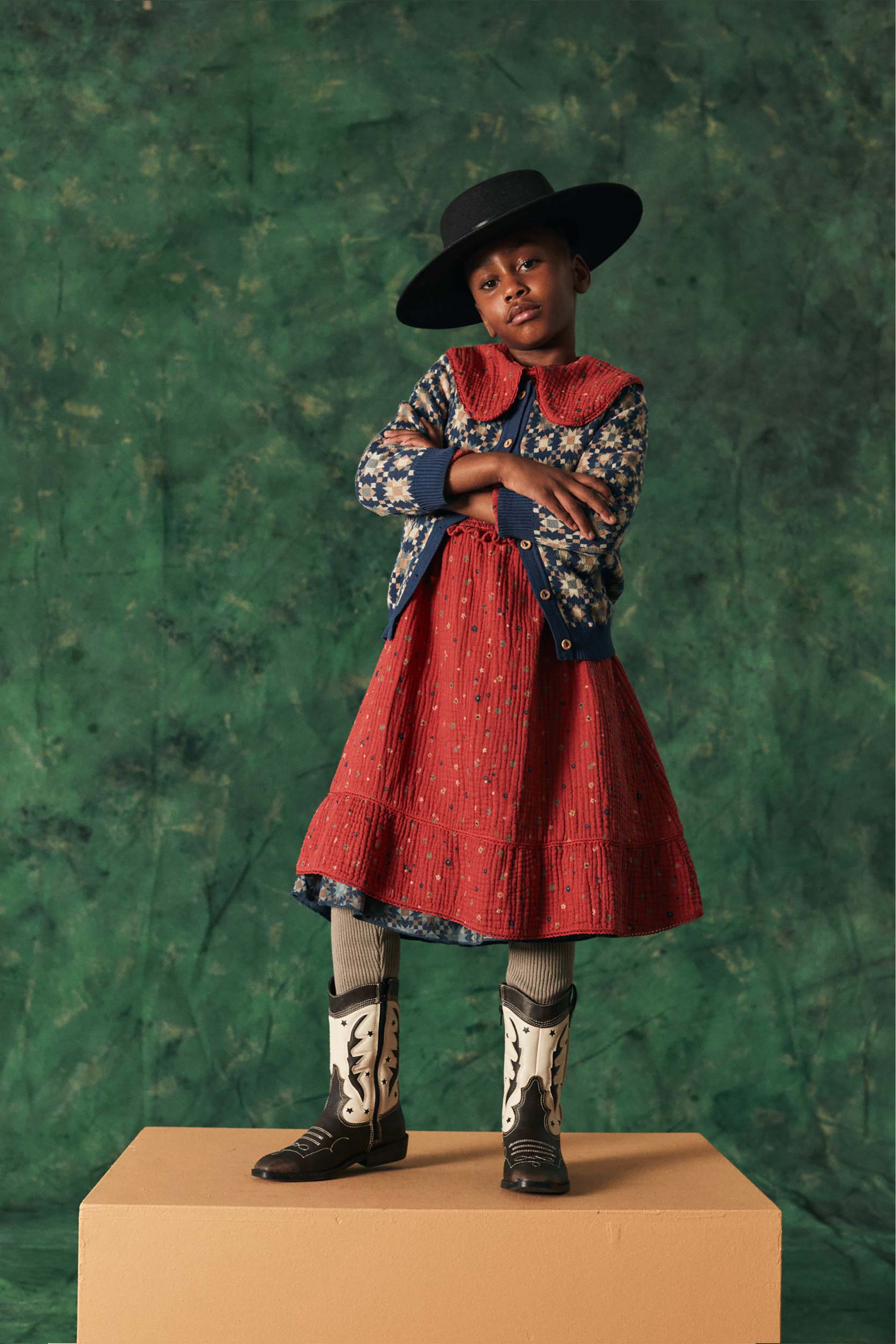 Coco Au Lait LITTLE FLOWERS DRESS Chili Oil