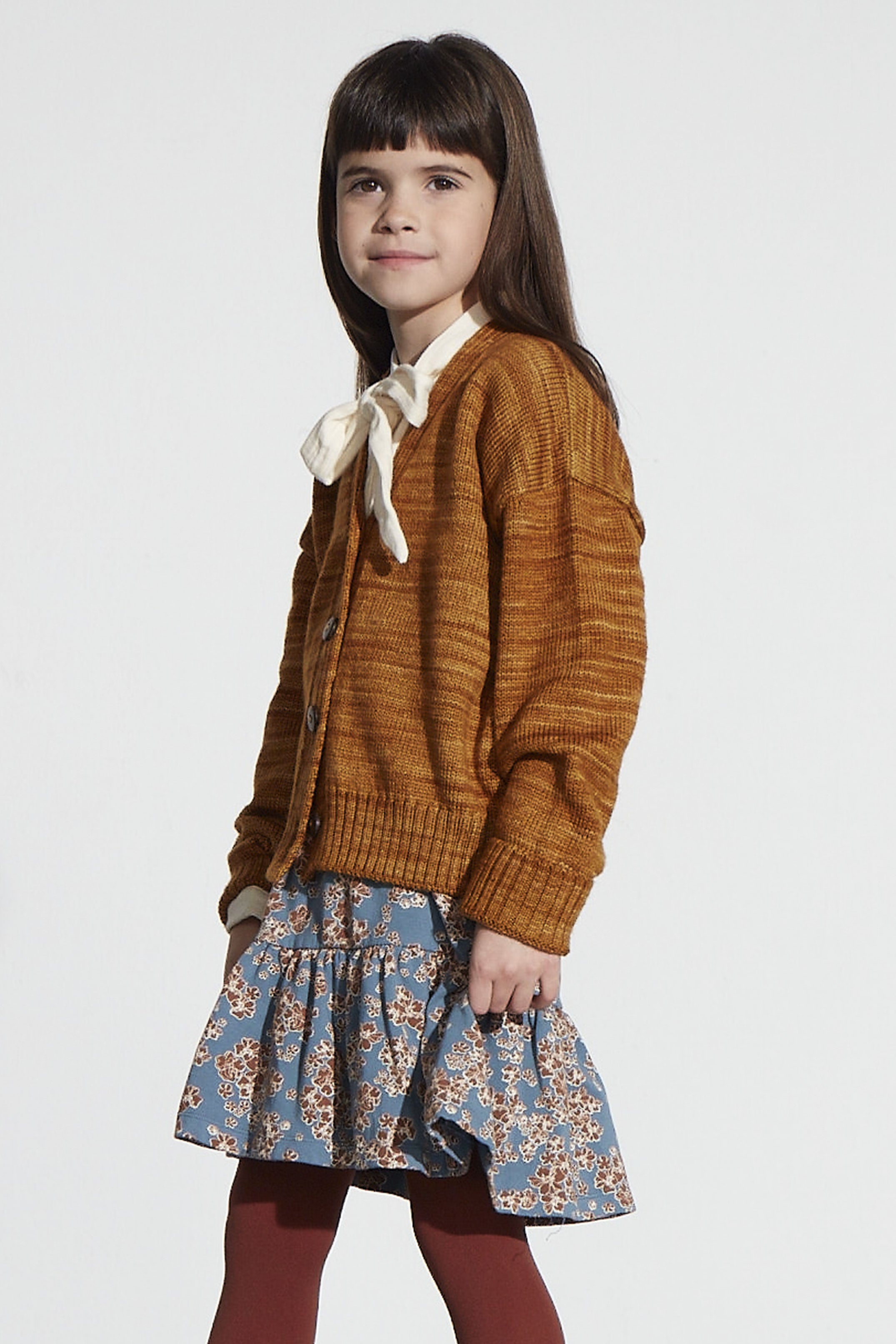 Coco Au Lait MEXICAN FLOWERS SHORT FLEECE SKIRT Blue Mirage