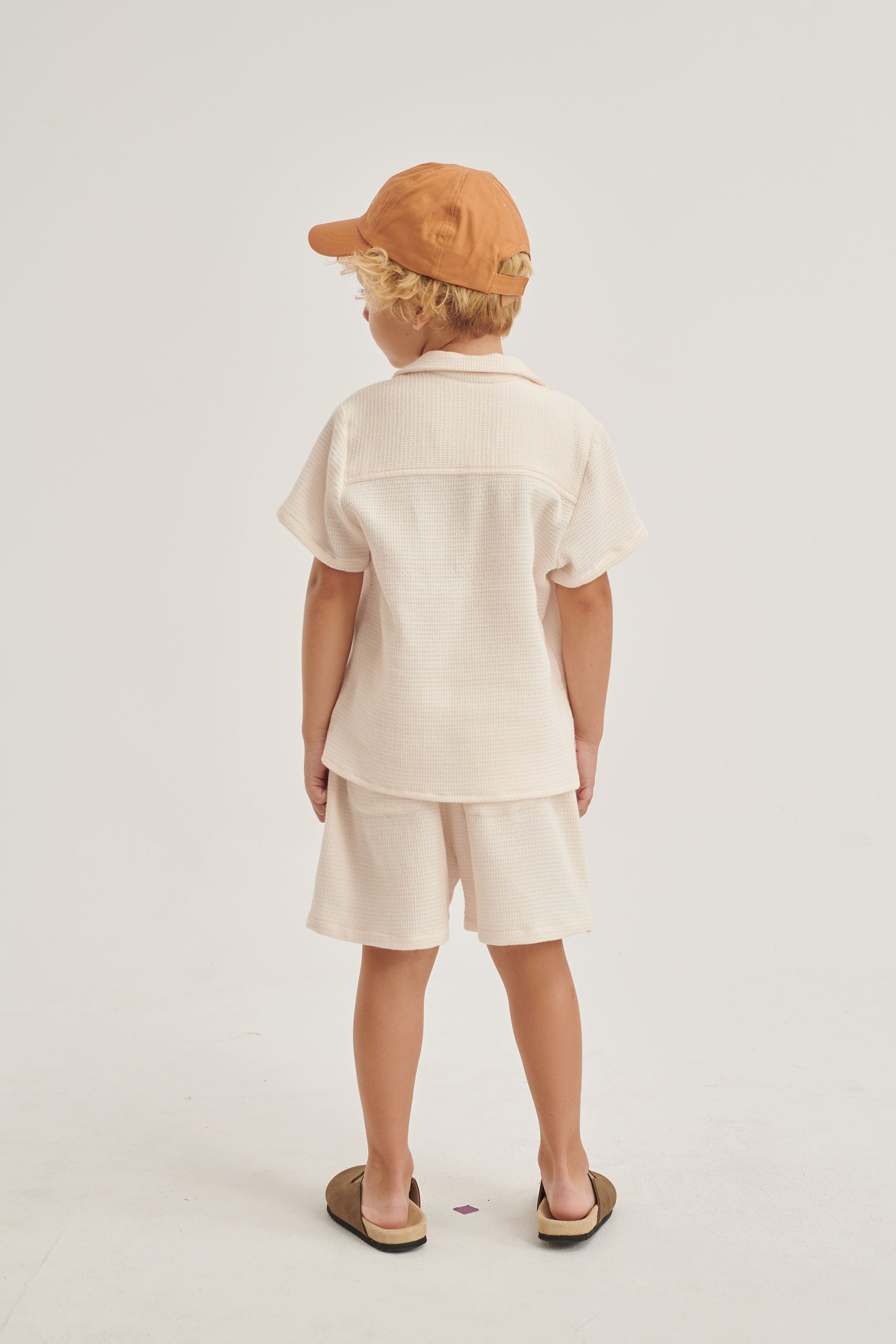 Coco Au Lait NUDE WAFFLE SHIRT  Jet Stream