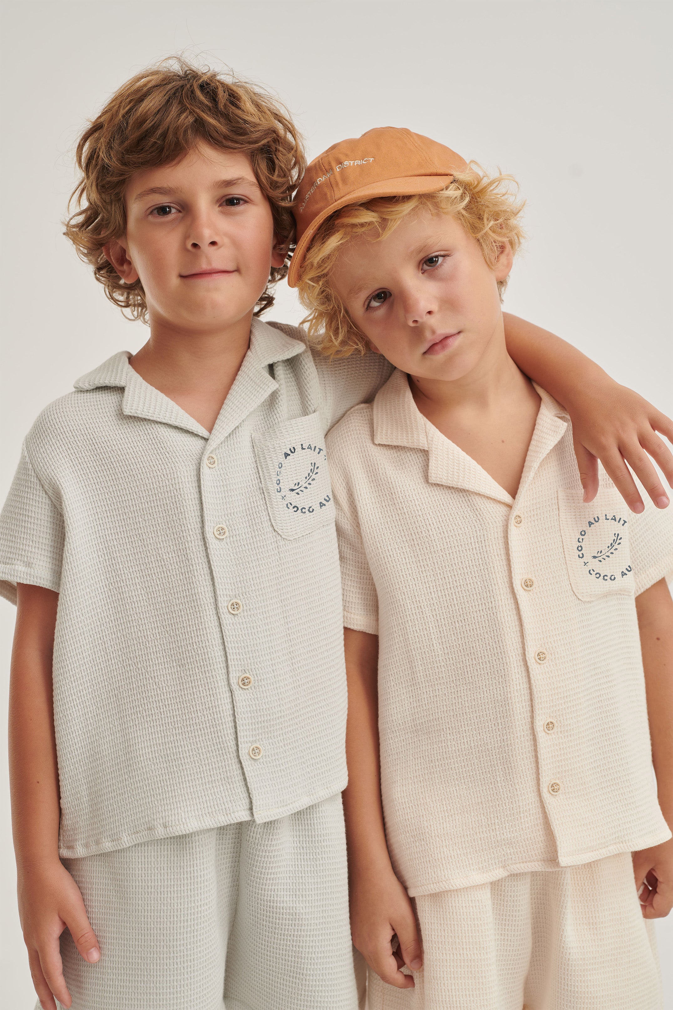 Coco Au Lait NUDE WAFFLE SHIRT  Jet Stream