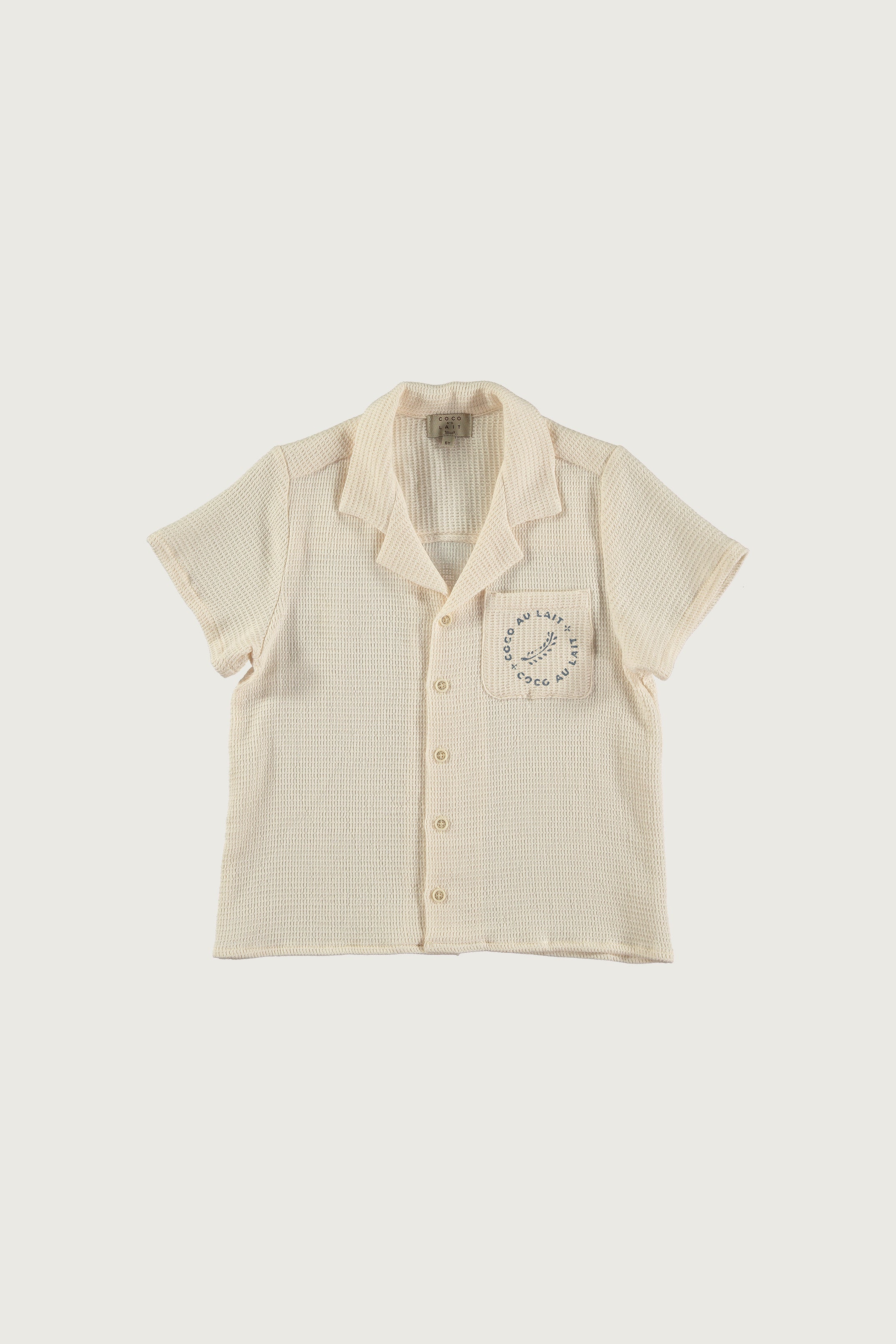 Coco Au Lait NUDE WAFFLE SHIRT  Jet Stream