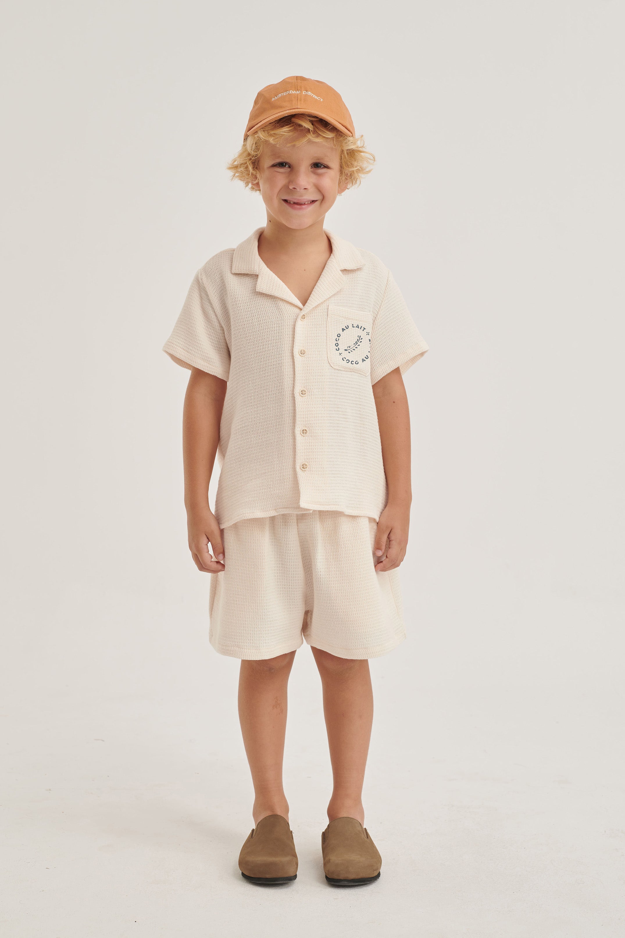 Coco Au Lait NUDE WAFFLE SHIRT  Jet Stream