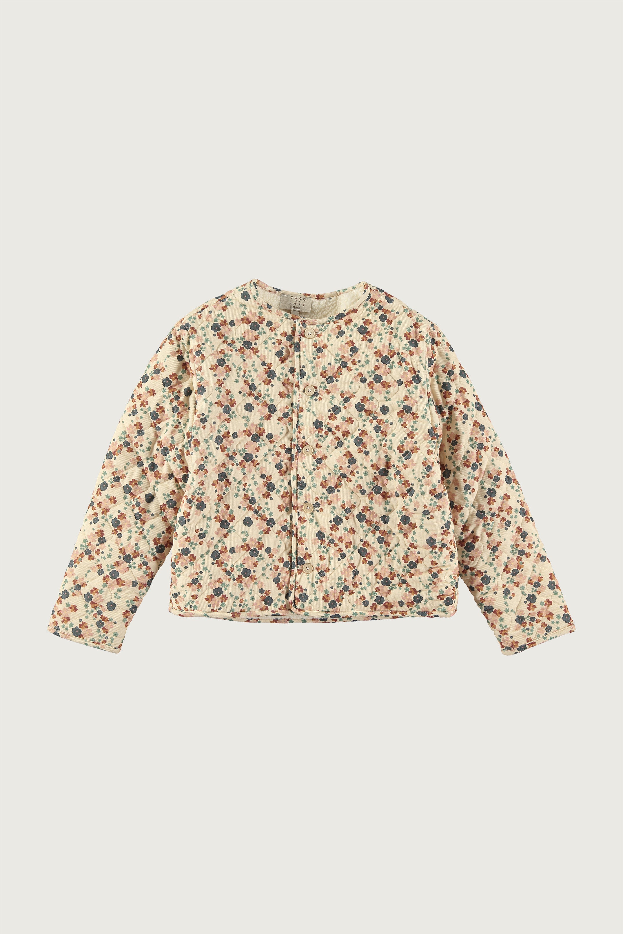 Coco Au Lait NUDE WILD FLOWERS QUILTED JACKET Nude Wild