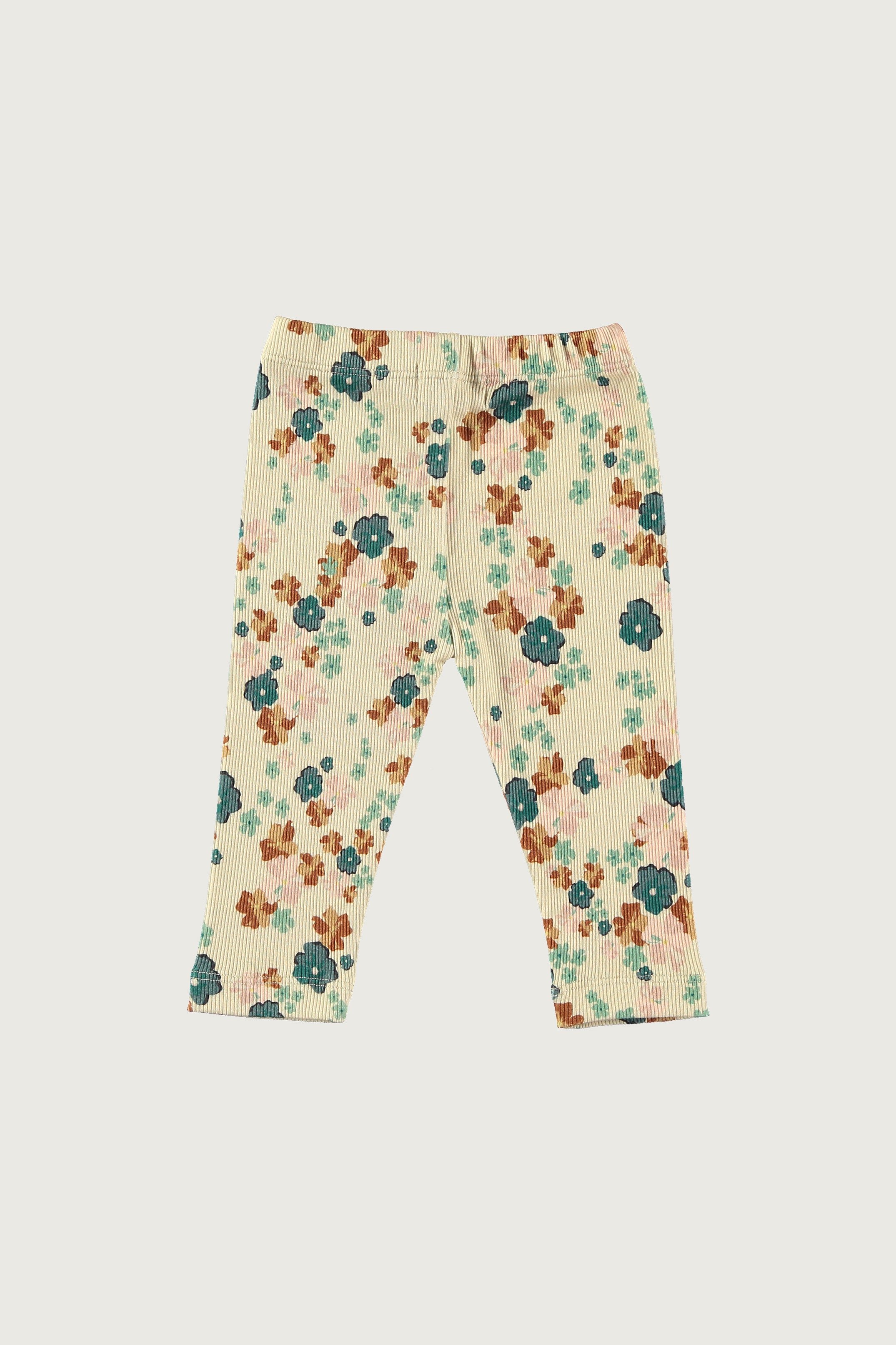 Coco Au Lait NUDE WILD FLOWERS RIBBED BABY LEGGINGS Nude Wild