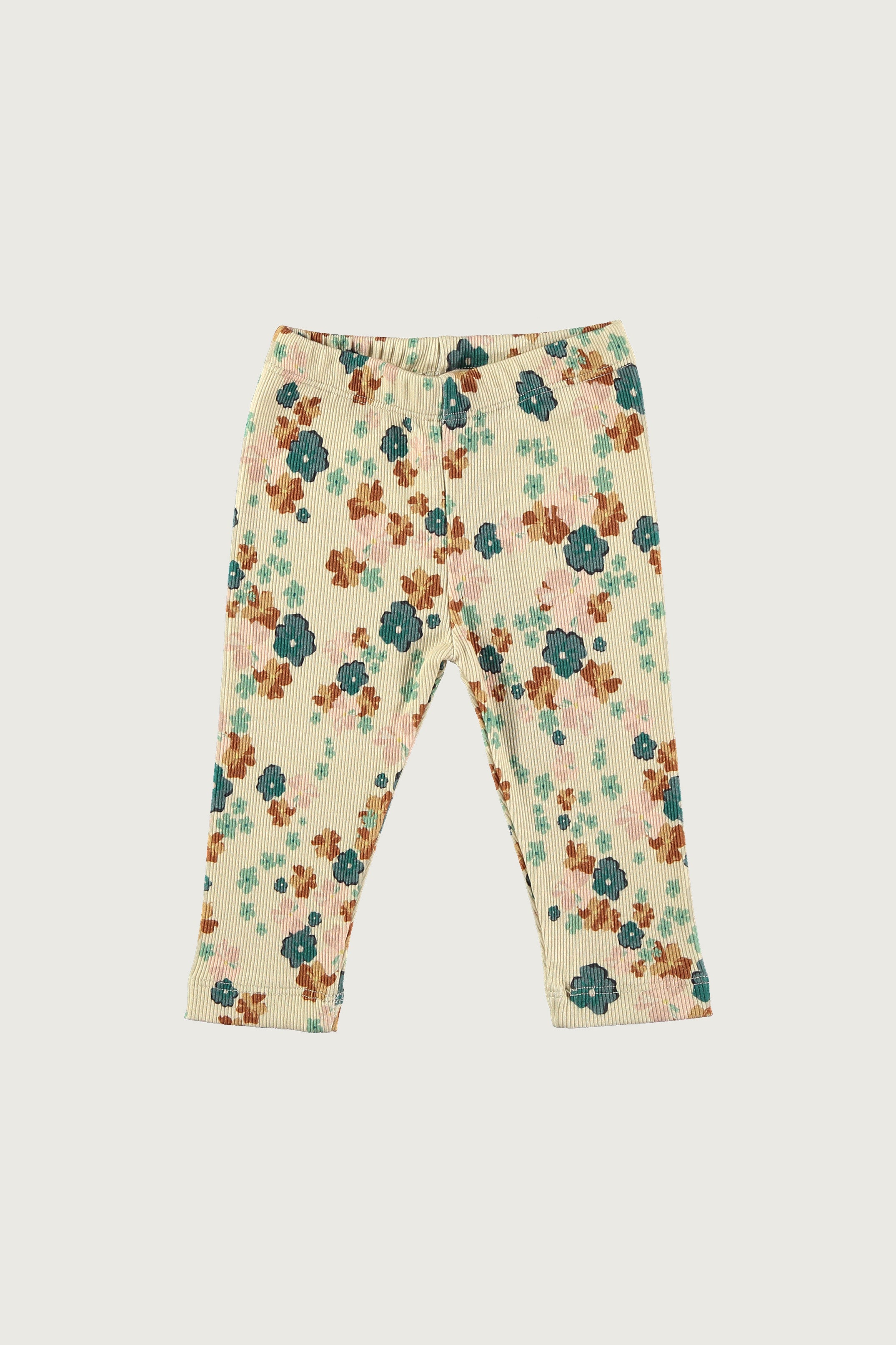 Coco Au Lait NUDE WILD FLOWERS RIBBED BABY LEGGINGS Nude Wild