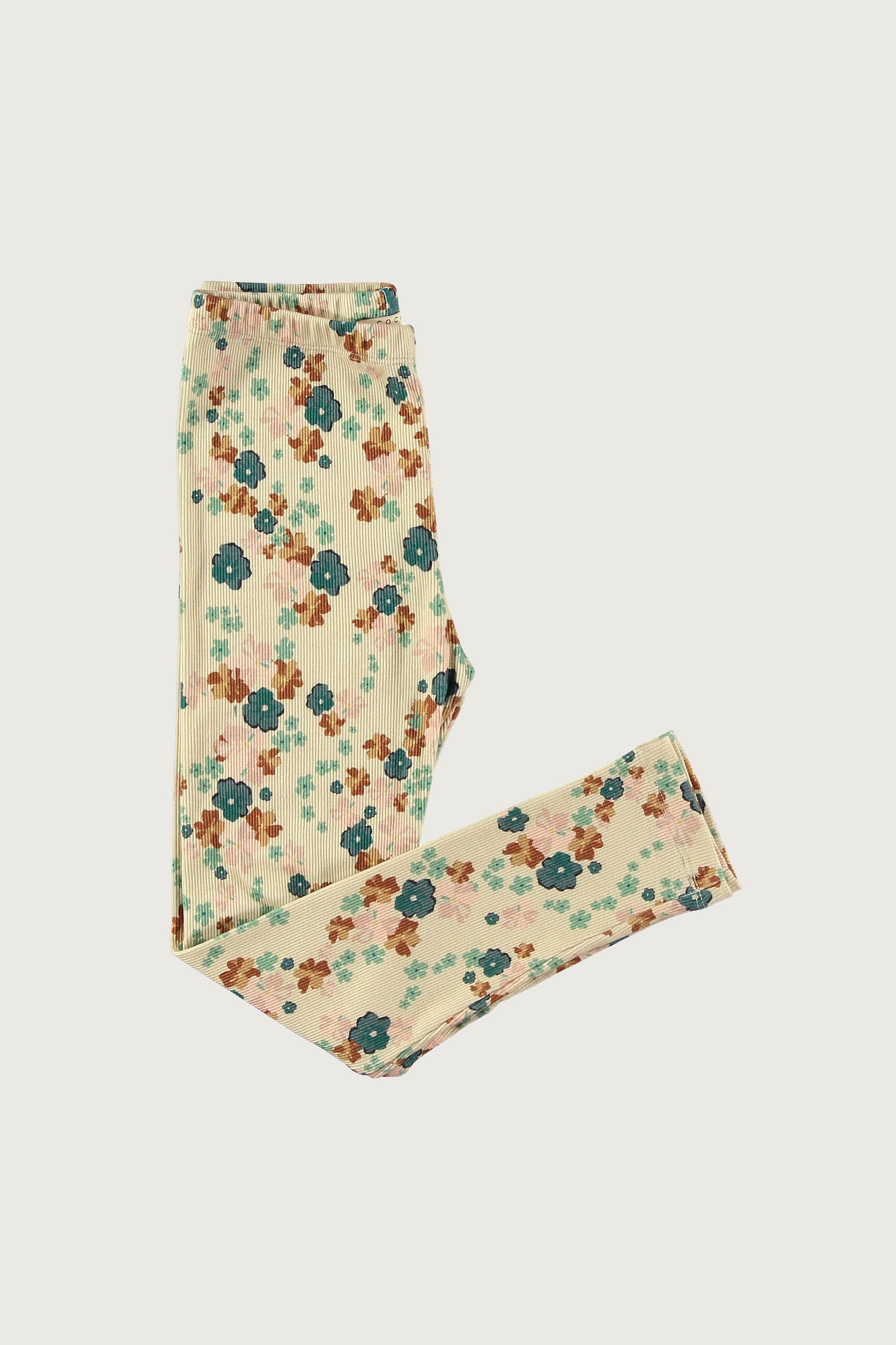 Coco Au Lait NUDE WILD FLOWERS RIBBED LEGGINGS Nude Wild