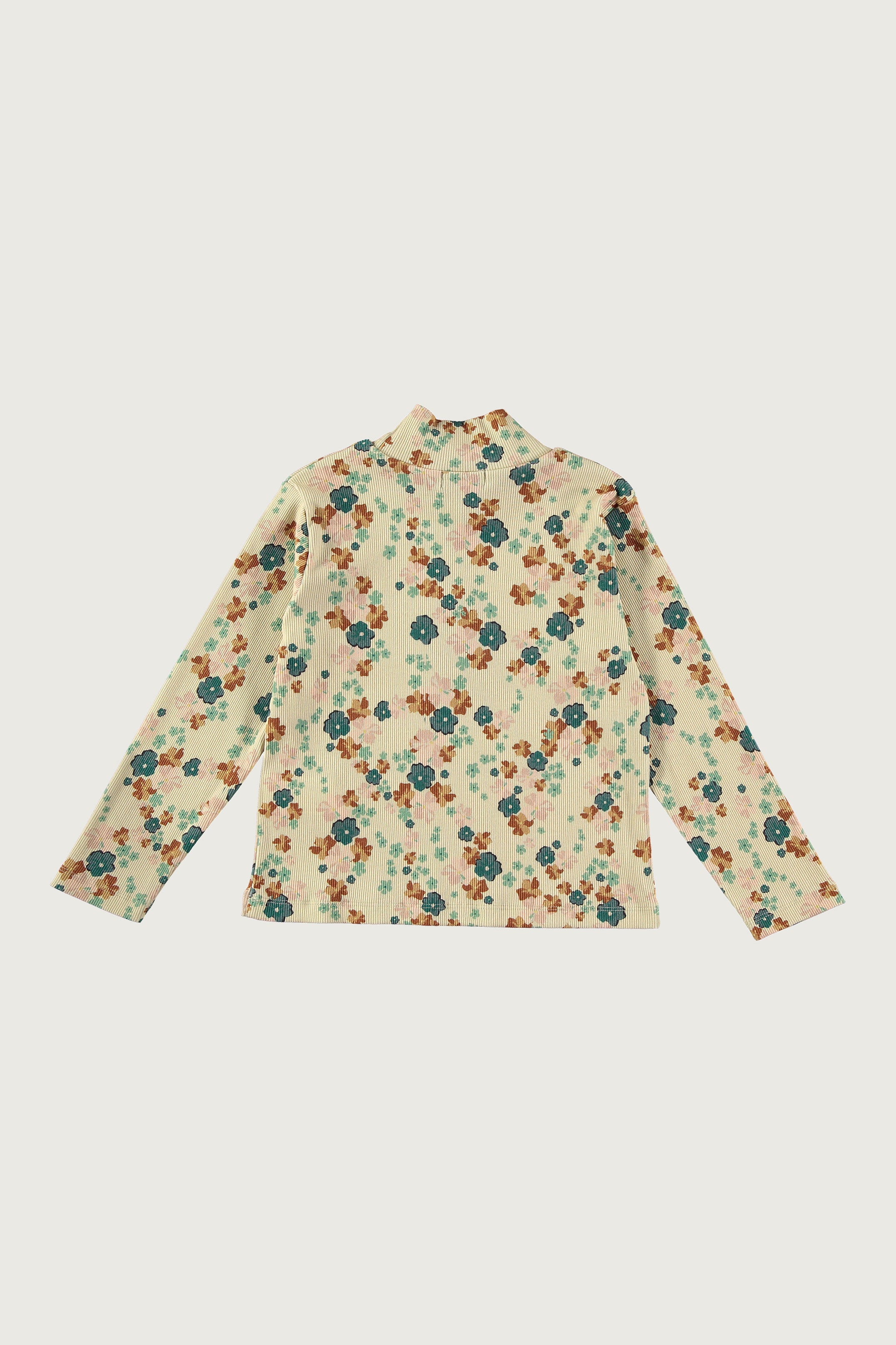 Coco Au Lait NUDE WILD FLOWERS TURTLENECK TOP Nude Wild