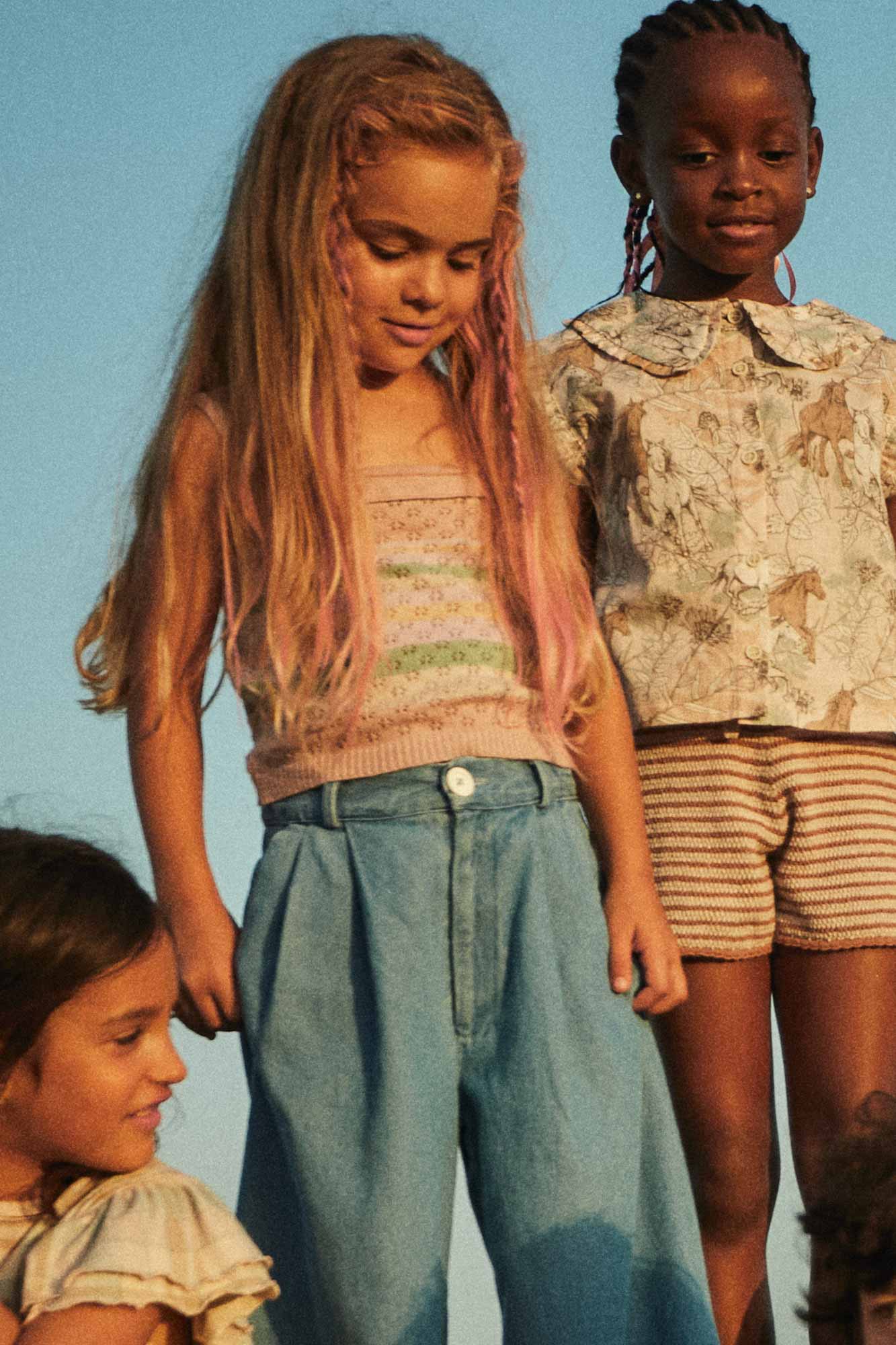 Coco Au Lait OPENWORK STRIPES TOP Stripes